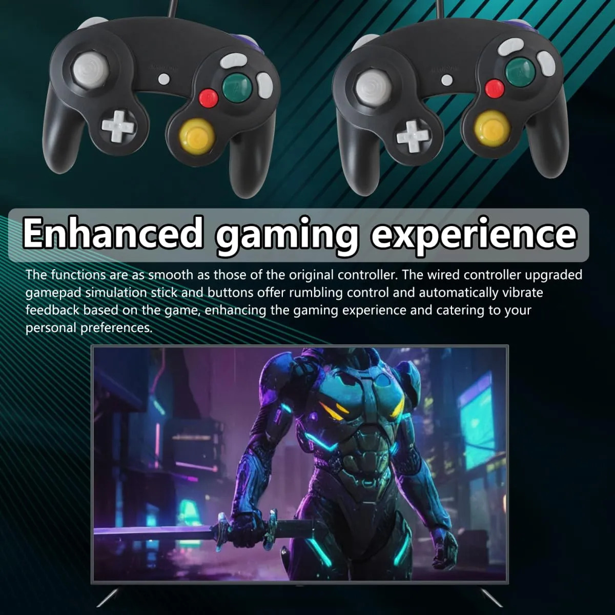 . Pacote Com 2 Controles Com Fio Para Gamecube Frhshb .w - Imagem 4