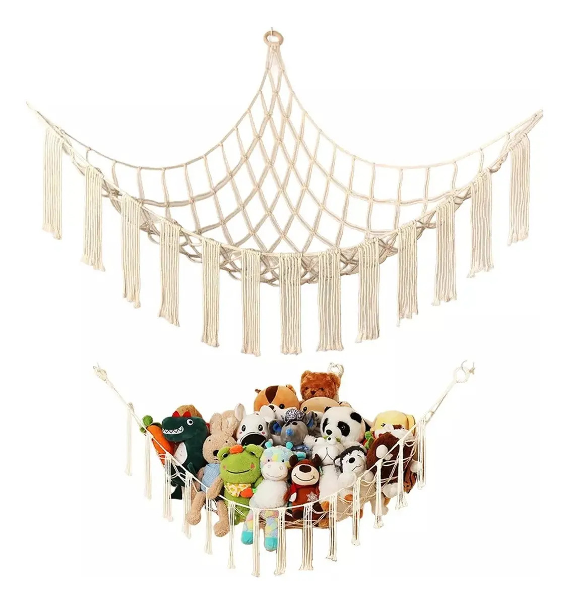 Organizador De Brinquedos De Pelúcia Para Bebês Crema 1