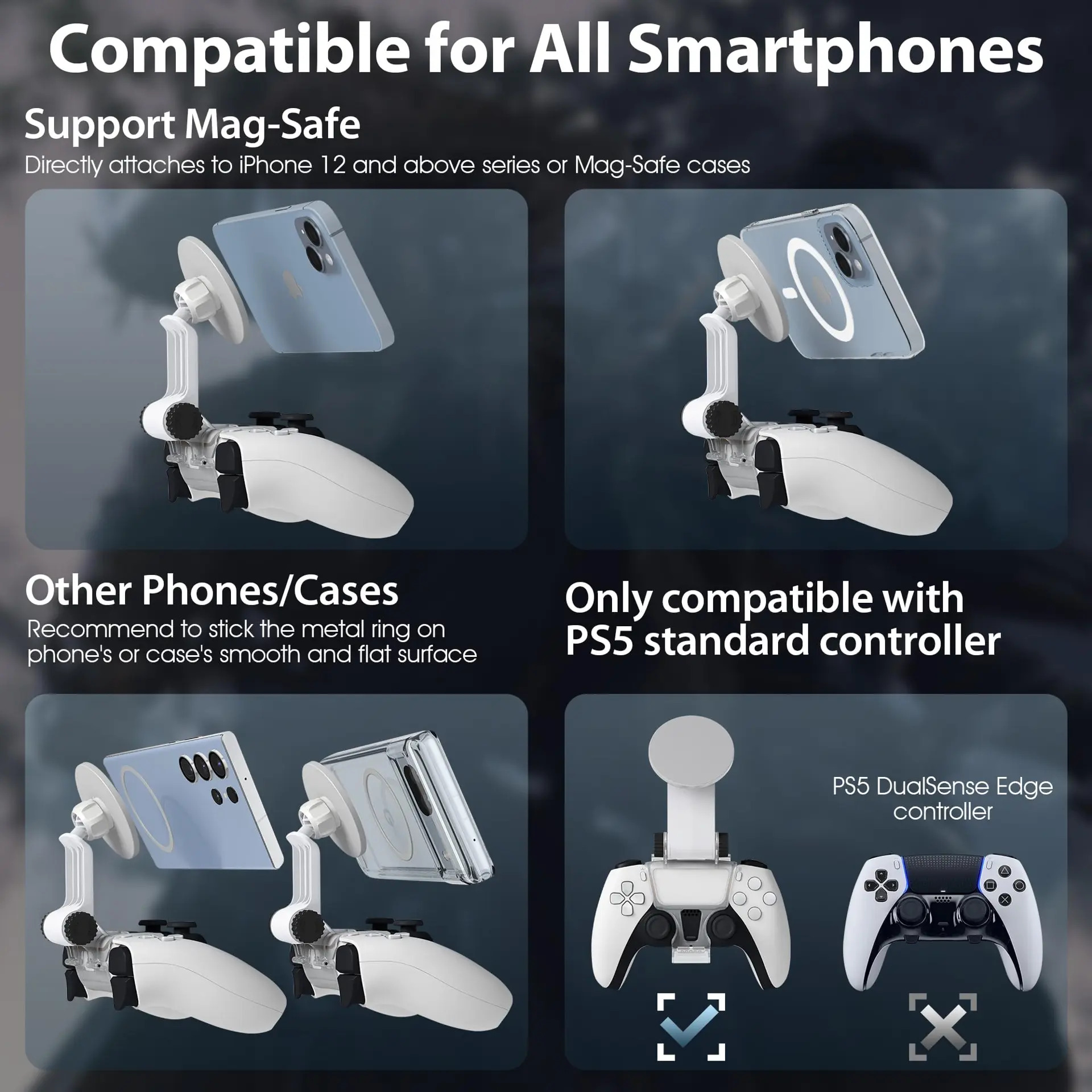 Magnetic Controller Phone Mount Clip For Ps5 Dualsense - Imagem 9