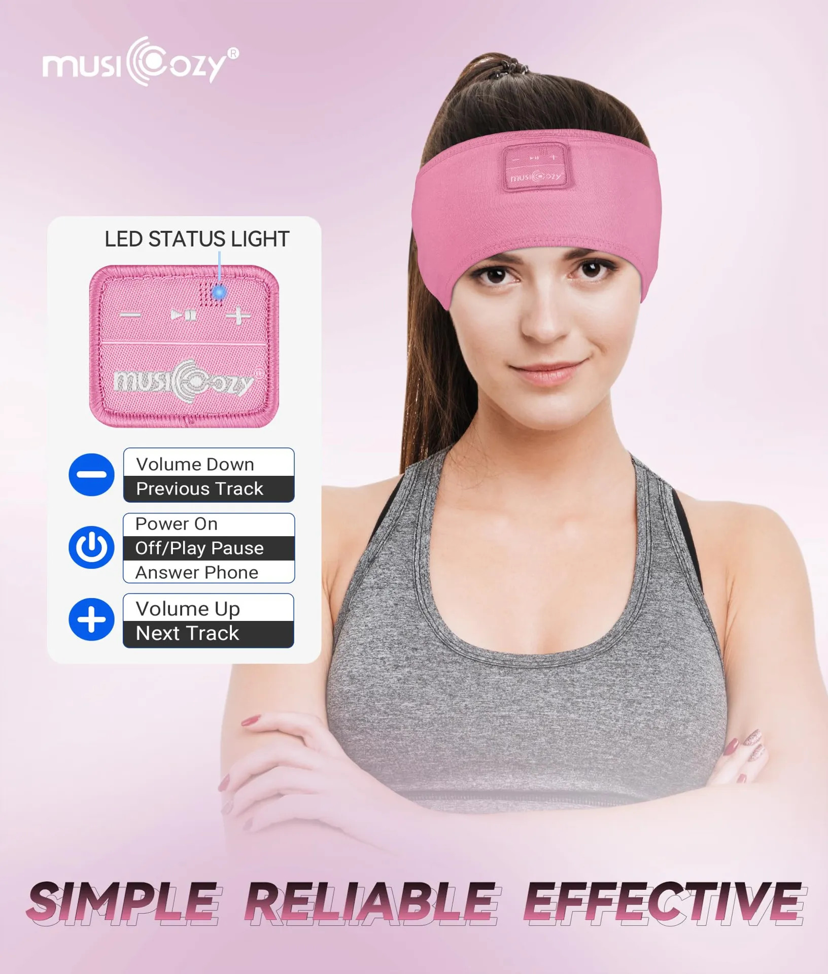 Banda De Fones De Ouvido Musicozy Bluetooth 5.4 Sleep Preto - Imagem 4