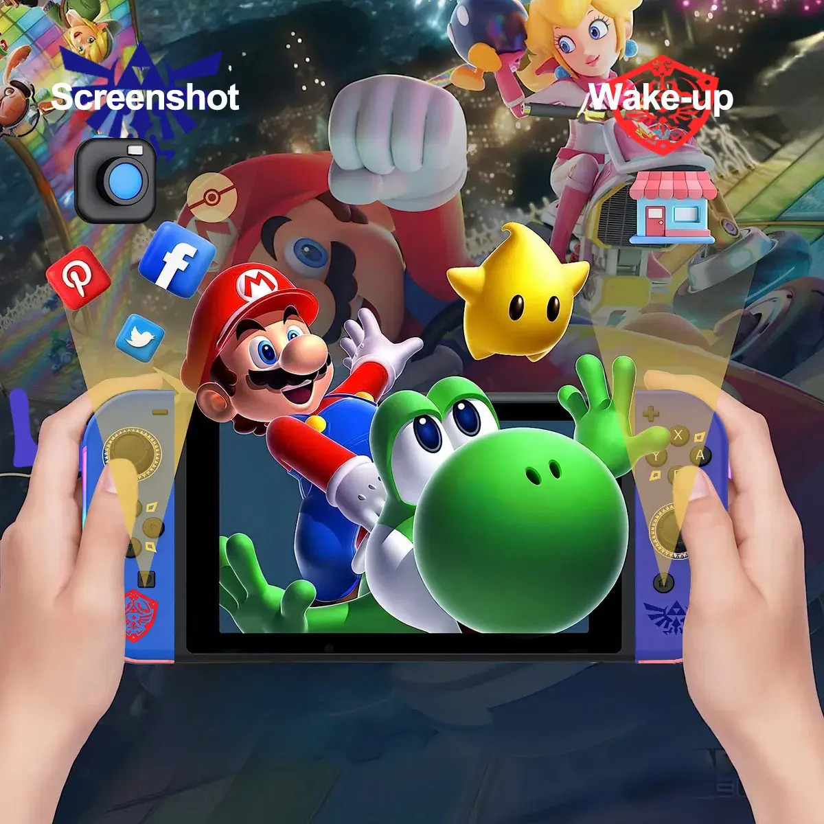 Par De Controles Joy-con Sem Fio Para Nintendo Switch Azul - Imagem 5