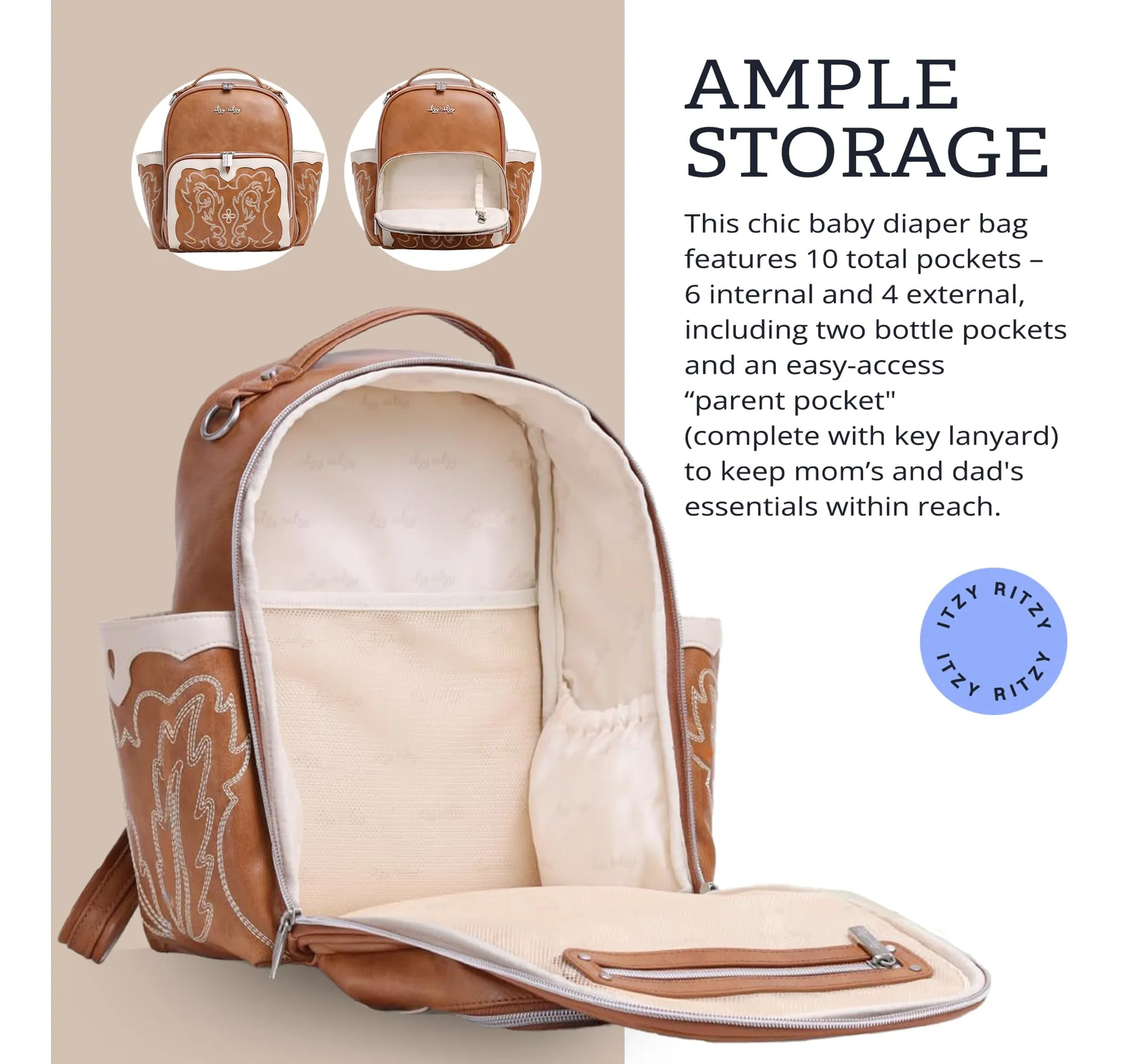 Mini Mochila De Fraldas Itzy Ritzy Design Chique Em Forma - Imagem 6