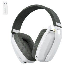 Fone de ouvido Headset gamer Binnune Bw06 Wireless Fone cinza para PC,PS,Mac USB 2.4Ghz,5.3Bluetooth com mic