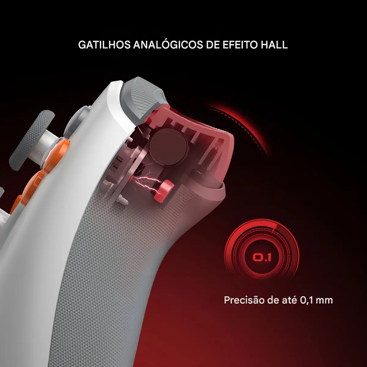 Controle Gamesir T7 com Fio para PC Xbox One Series S X Efeito Hall Stick Anti Drift Branco - Imagem 8