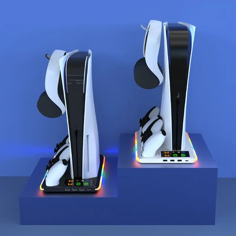 Base Carregadora Com Cooler Para Ps5 E 2 Controles - Imagem 7