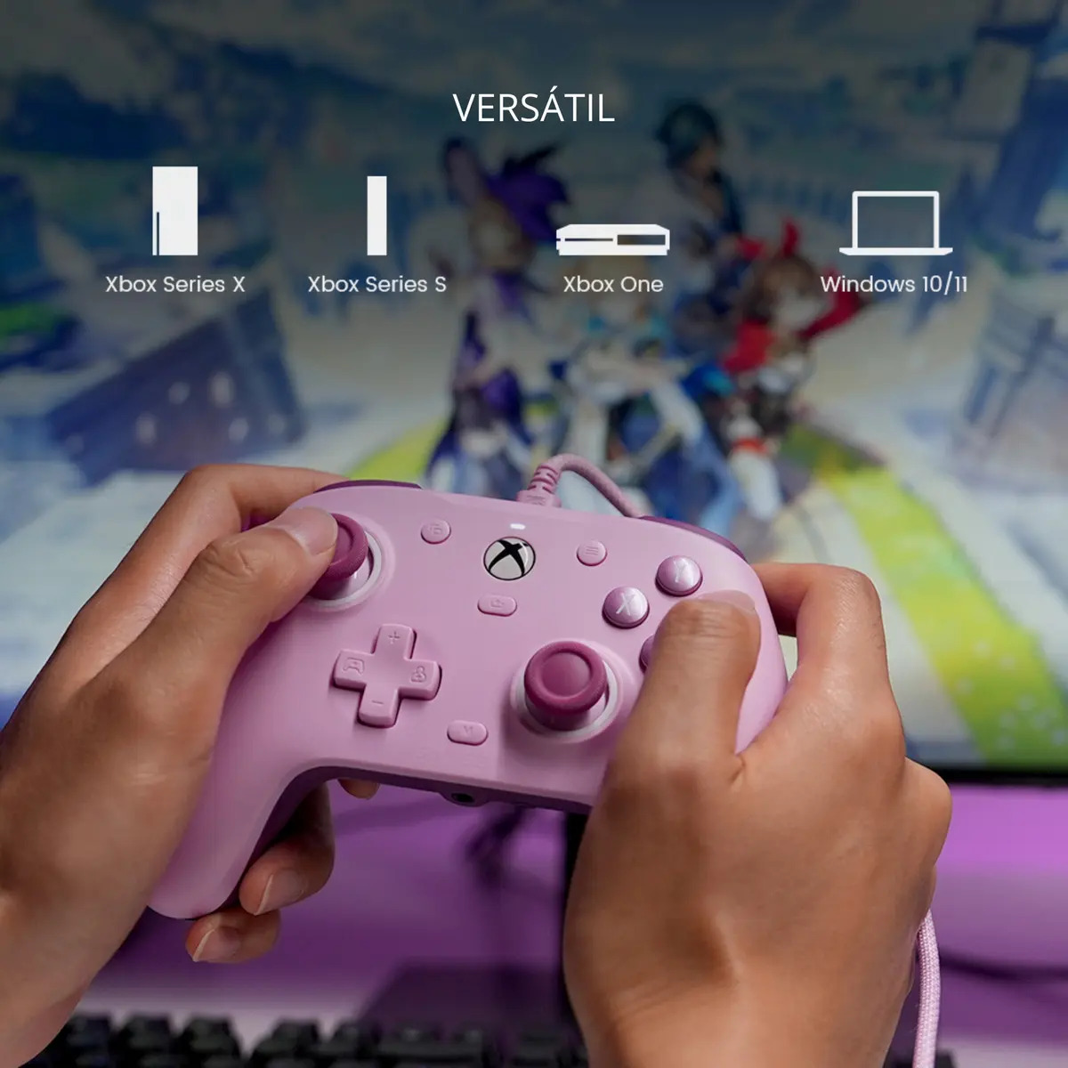 Controle GameSir G7 SE com Fio para Xbox One Series S X PC Hall Effect Botões Mecânicos Cor Roxa - Imagem 3