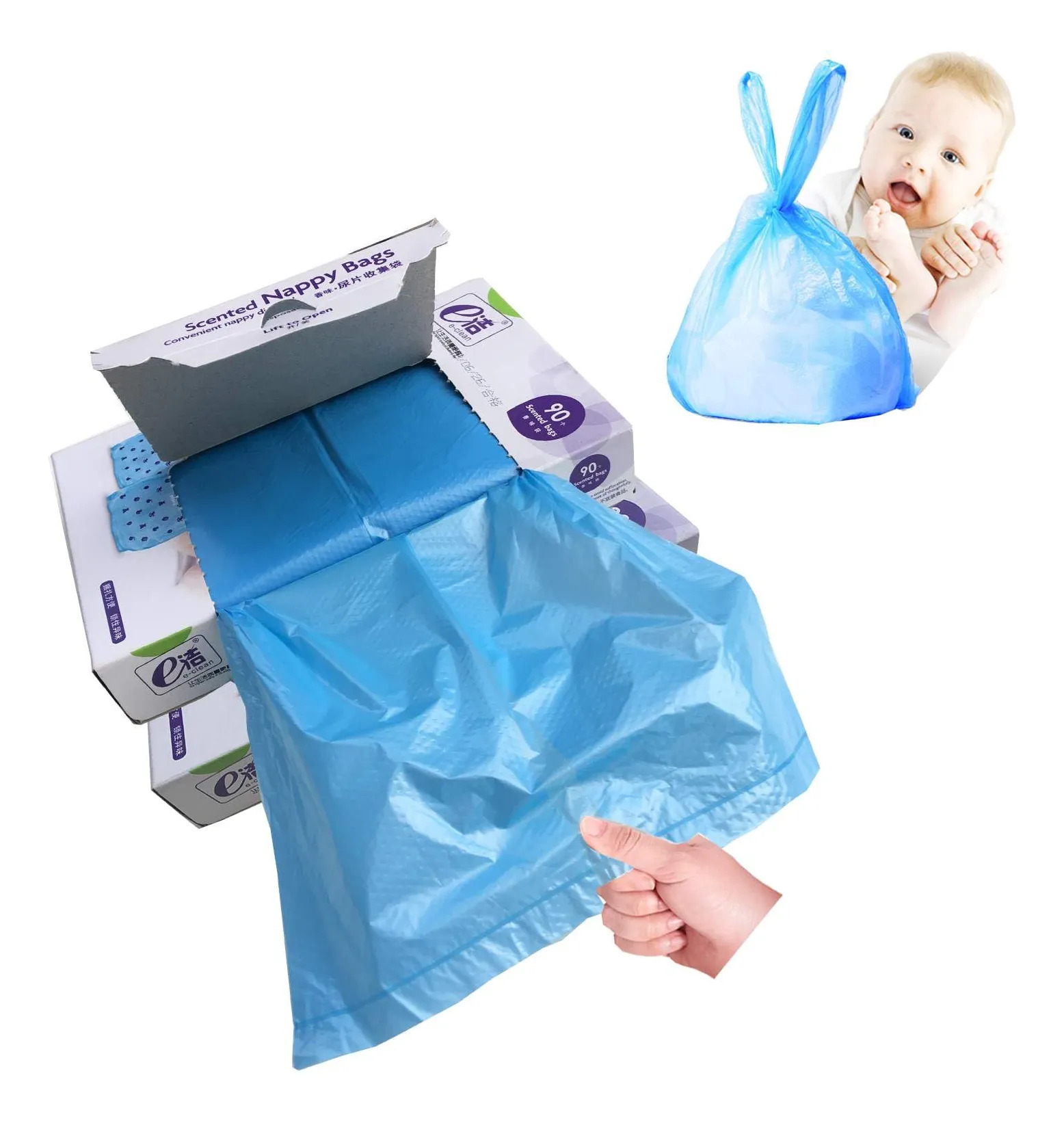 Sacos Descartáveis Para Fraldas Dergik Baby Com 540 Unidades