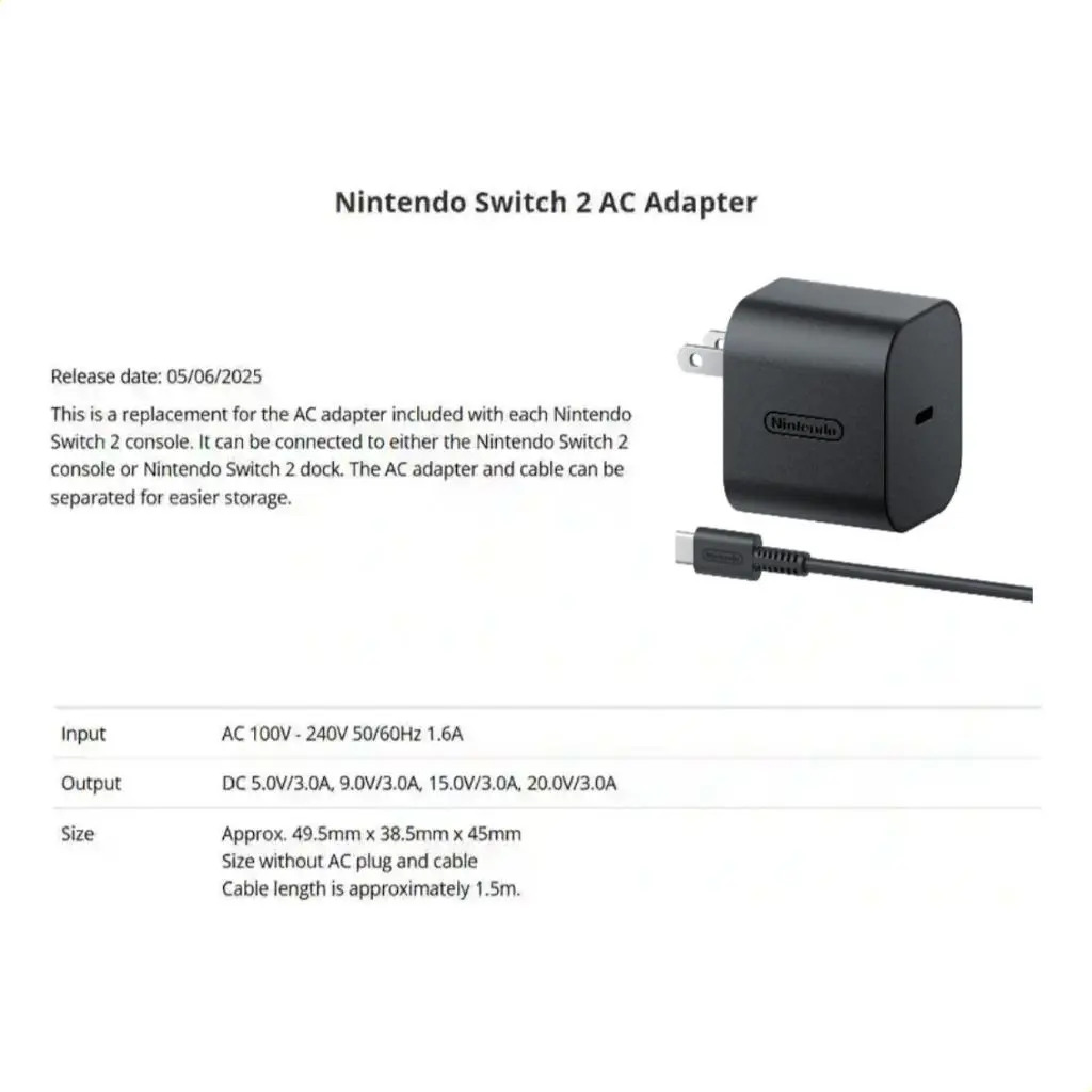 Game Console Charger Ns 2 Us Adapter - Imagem 2