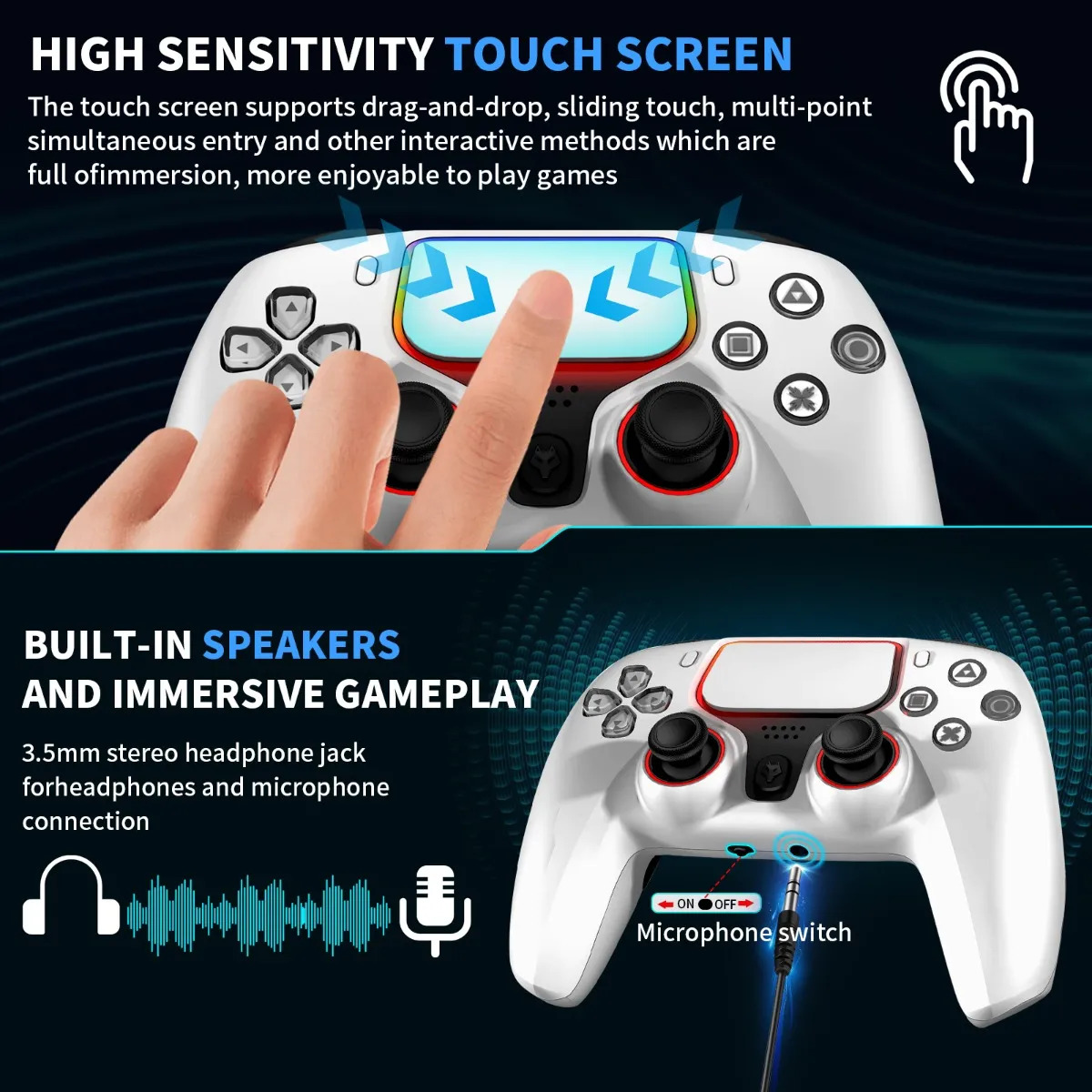 Controlador Wireless Nbcp W-1 Para Ps5 Ps5 Pro Slim E Pc - Imagem 9