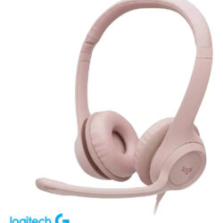 Fone de ouvido USB Logitech H390 com cancelamento de ruído rosa