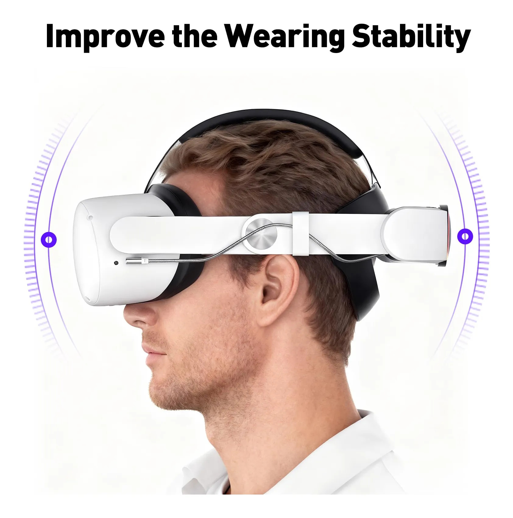 Alça De Cabeça Arocovr Rgb Para Oculus/meta Quest 2 Com 1000 - Imagem 5