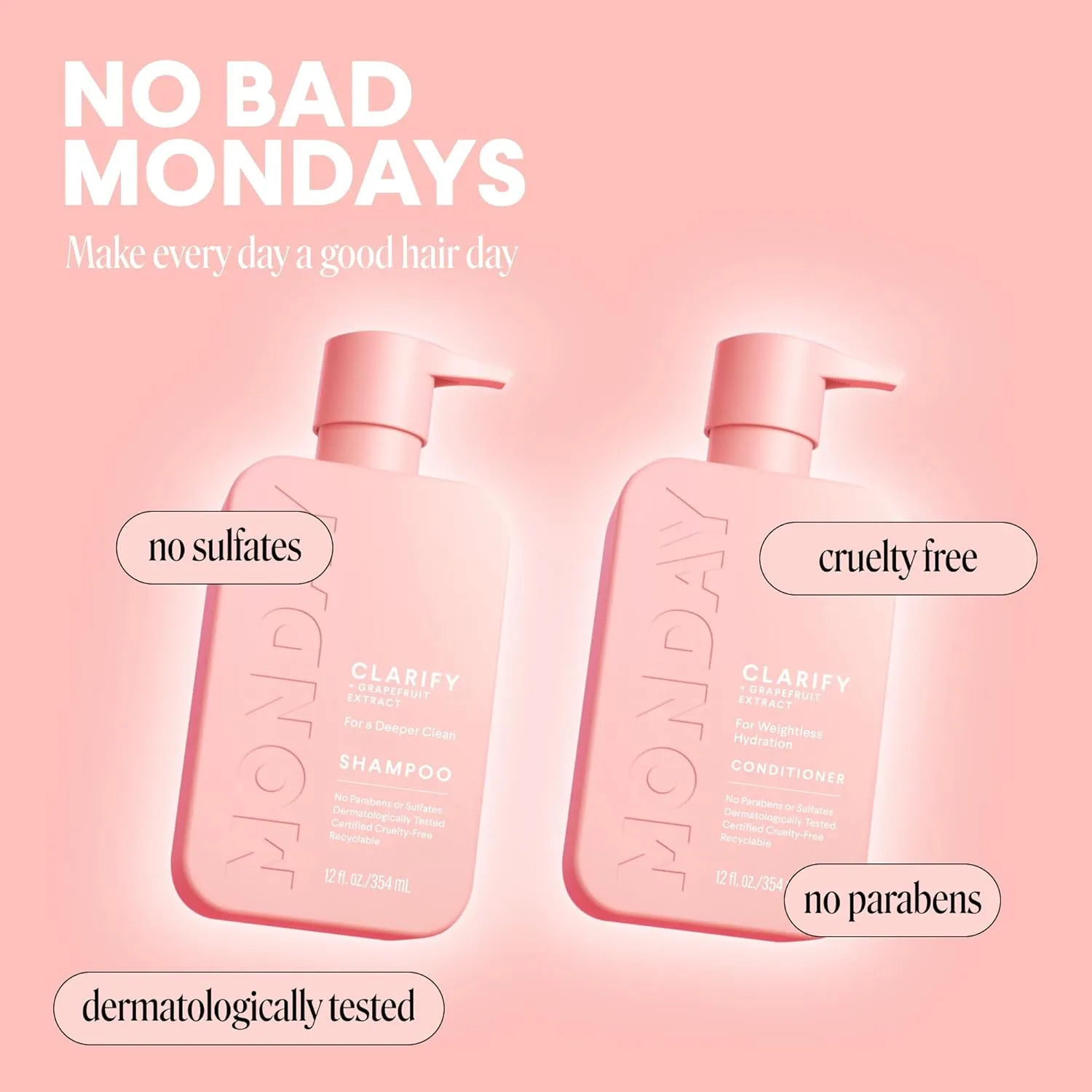 Monday Haircare Clarify Shampoo E Conditioner Set 12 Oz Fo - Imagem 6