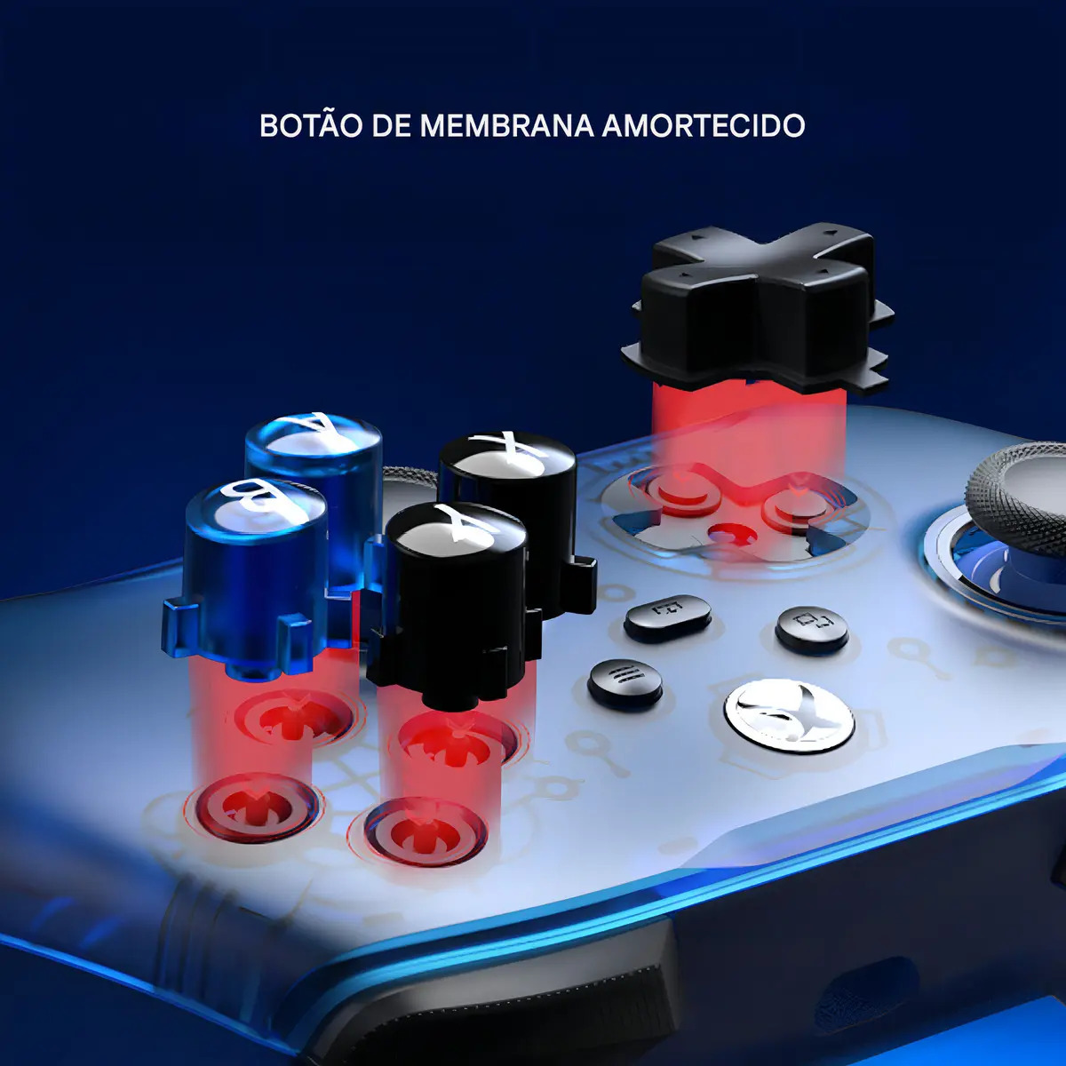 Controle Gamesir T7 Com Fio Para Pc Xbox One Series S X Efeito Hall Stick Anti Drift Azul - Imagem 5