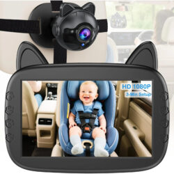 Câmera De Carro De Bebê Befumly Hd 1080p Com Visão Noturna Preto