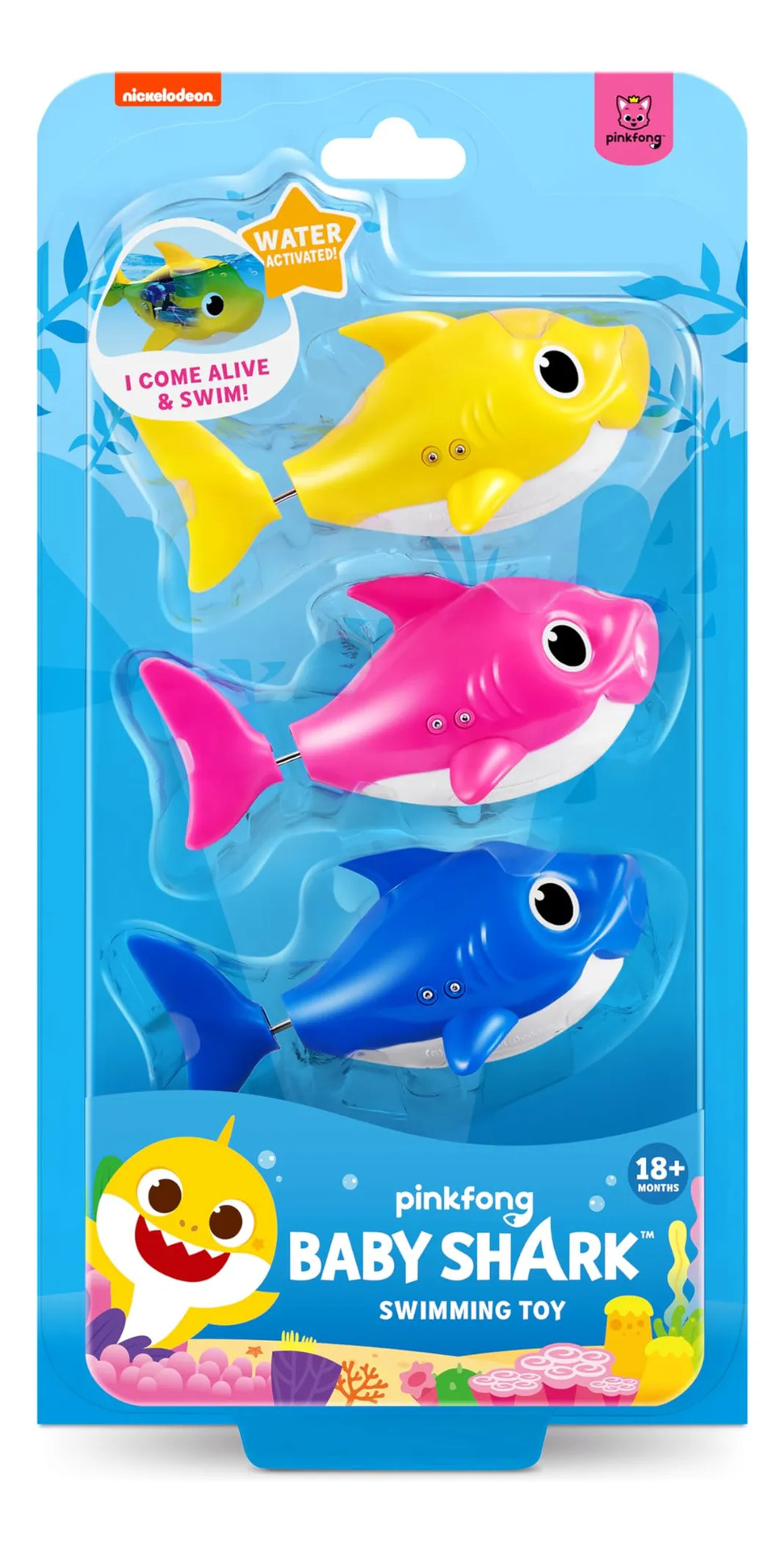 Pacote Com 3 Brinquedos De Banho Robo Alive Mini Baby Shark Azul-turquesa - Imagem 2