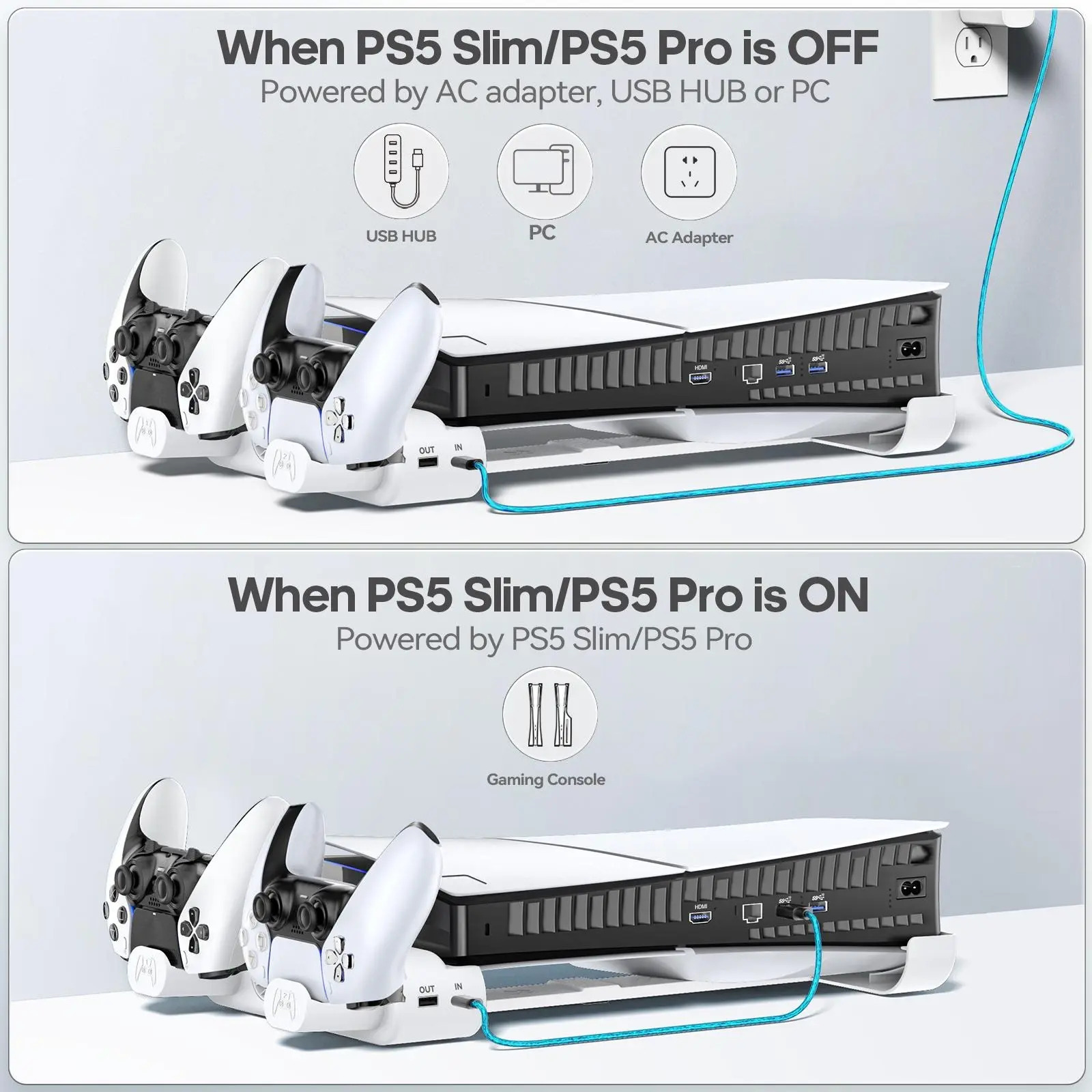 Suporte Horizontal Cooler Carregador Ps5 Slim Pro - Imagem 6