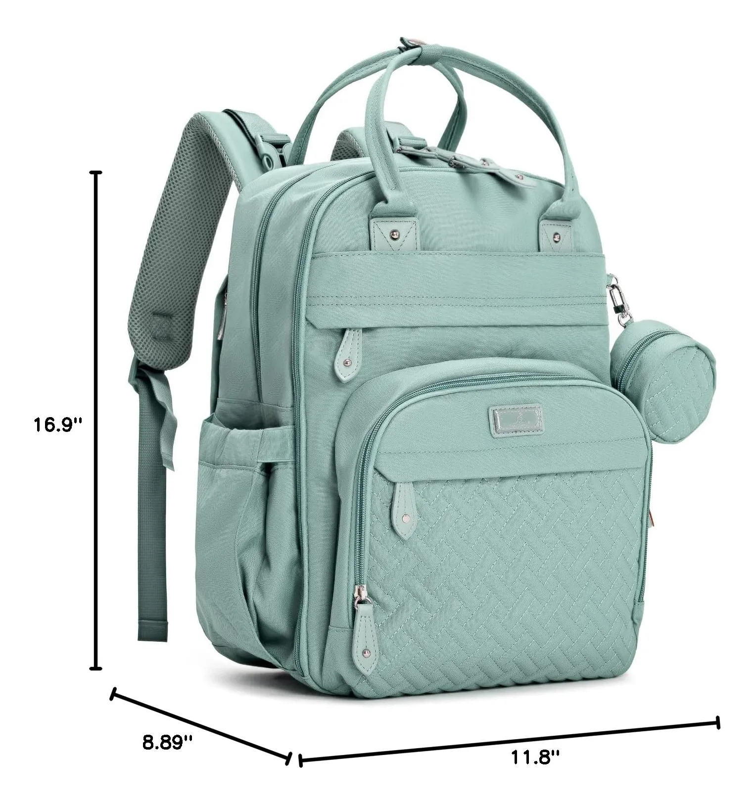 Mochila De Fraldas Babbleroo Resistente À Água Verde Sálvia - Imagem 10
