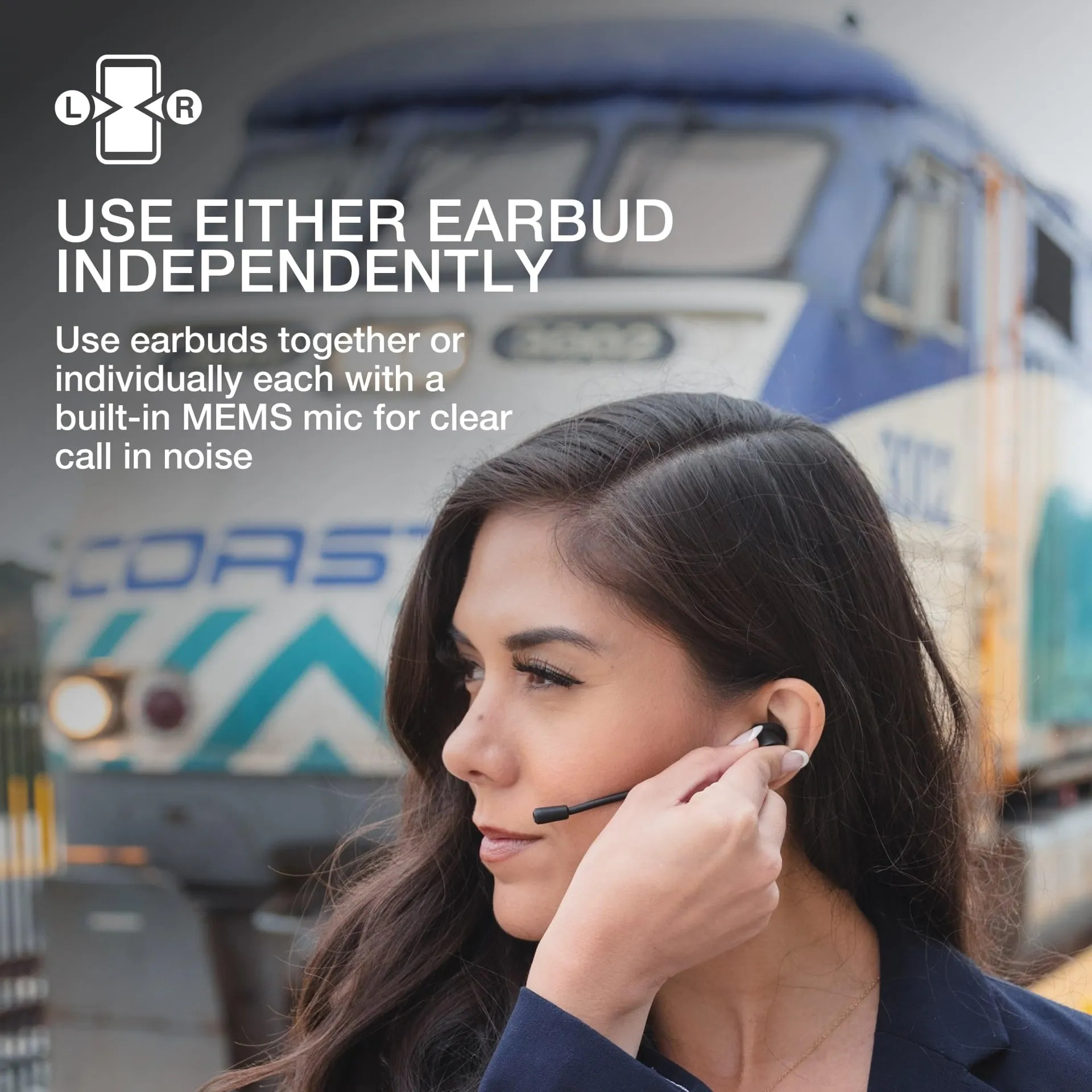 Fones De Ouvido Sem Fio Jlab Work Buds E Microfone Multipont Negro - Imagem 2