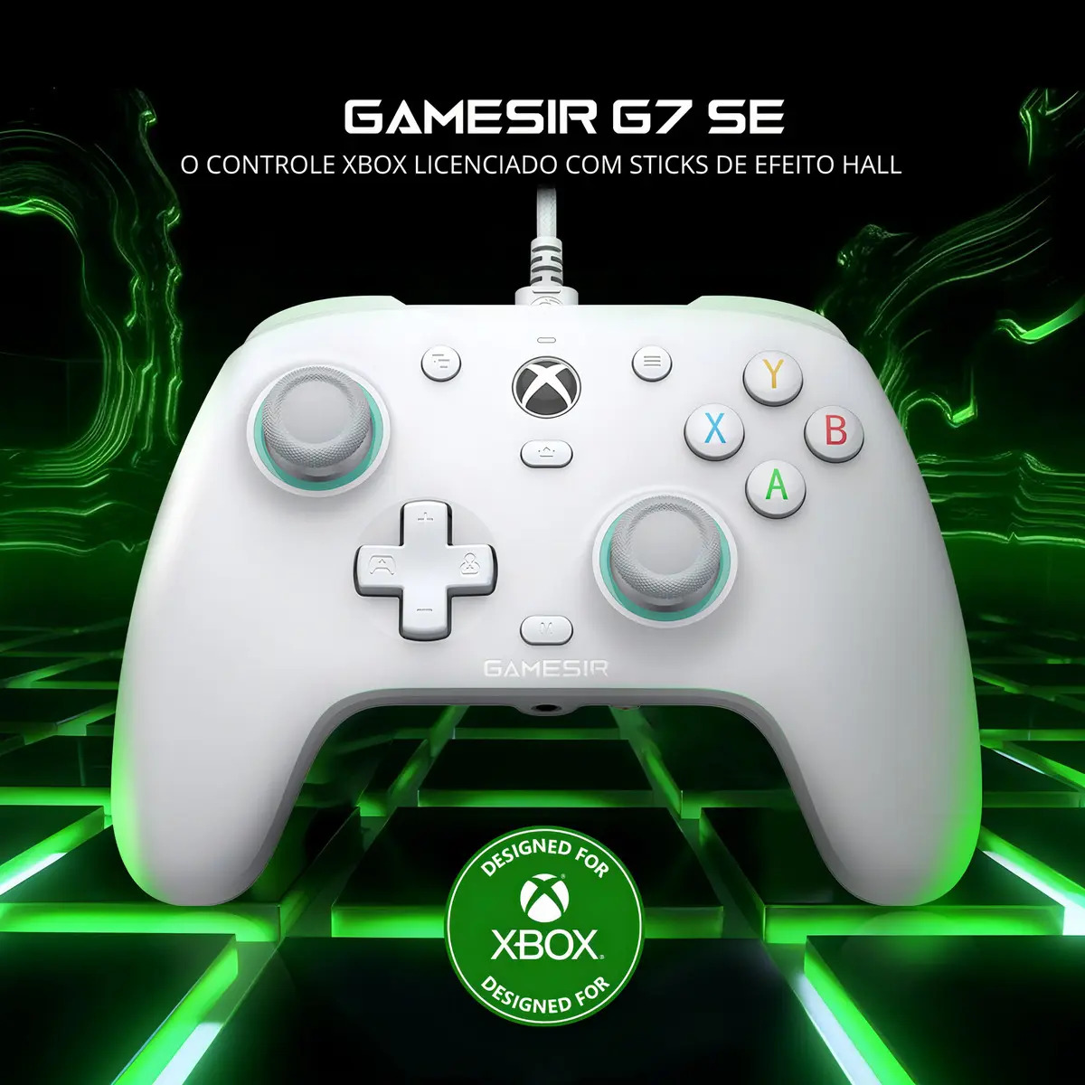 Controle GameSir G7 SE com Fio para Xbox One Series S X PC Hall Effect Botões Mecânicos Cor Branco - Imagem 2