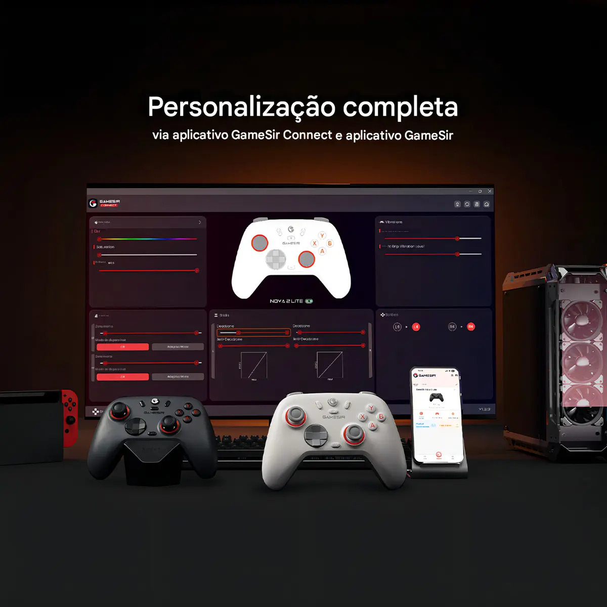 Controle Gamesir Nova Lite 2 Sem Fio Pc Switch Celular Hall - Branco - Imagem 10