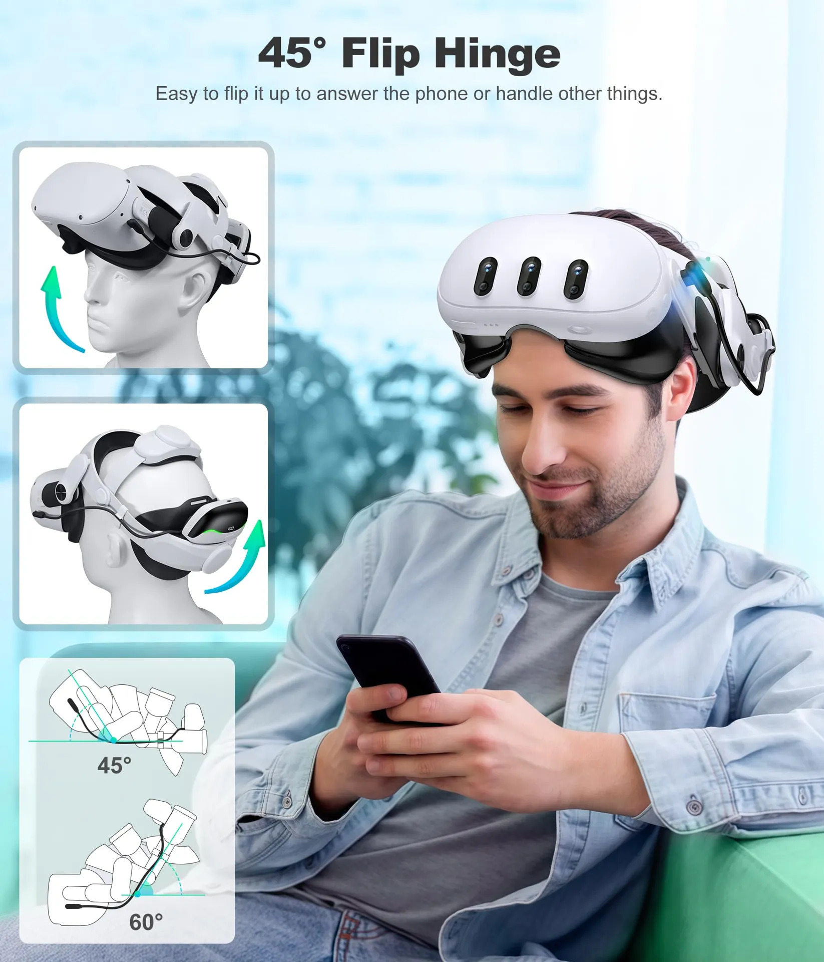 Alça De Cabeça Com Bateria Dxkk Para Oculus Quest 3/3s - Imagem 4