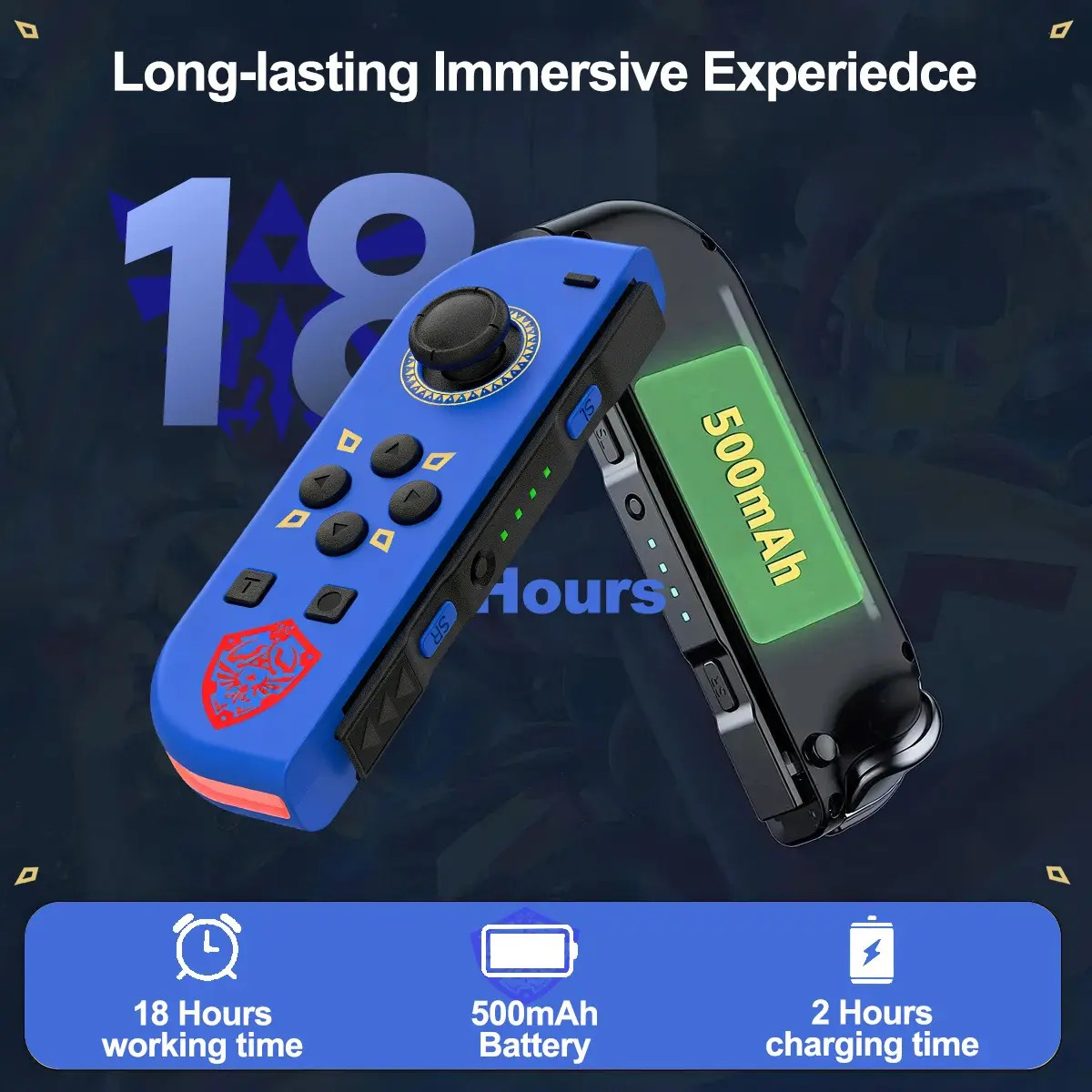Par De Controles Joy-con Sem Fio Para Nintendo Switch Azul - Imagem 4