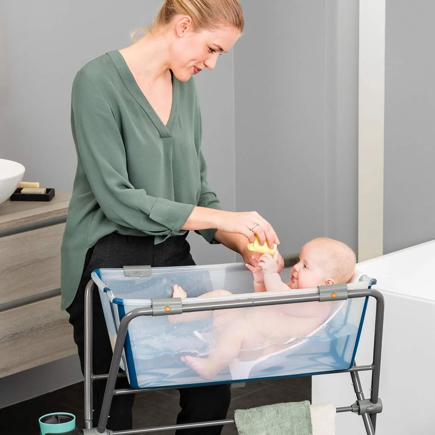 Stokke Flexi Bath Gris Soporte Tina Coral-claro - Imagem 5
