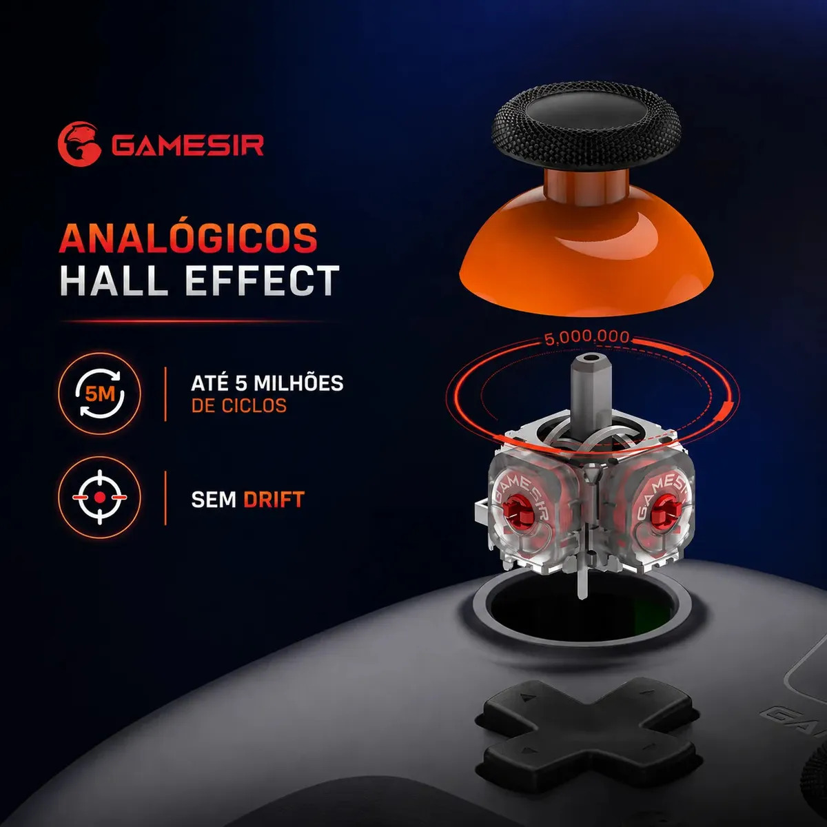 Controle Gamesir T4 Nova Lite Sem Fio Para Pc Switch Android Ios Steam Celular Hall Effect Cor Space Purple - Imagem 6