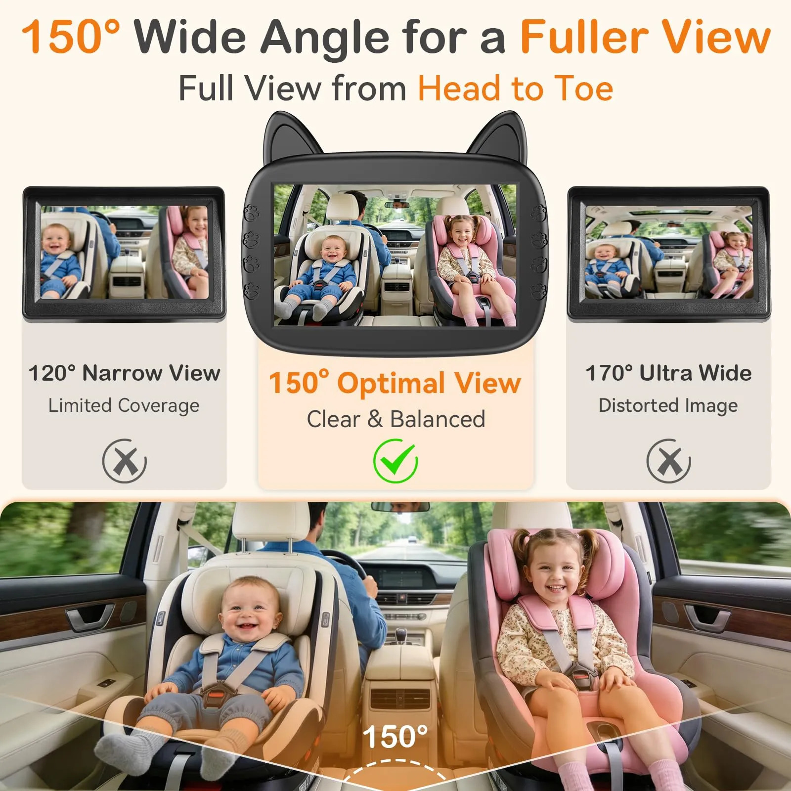 Câmera De Carro De Bebê Befumly Hd 1080p Com Visão Noturna Preto - Imagem 7