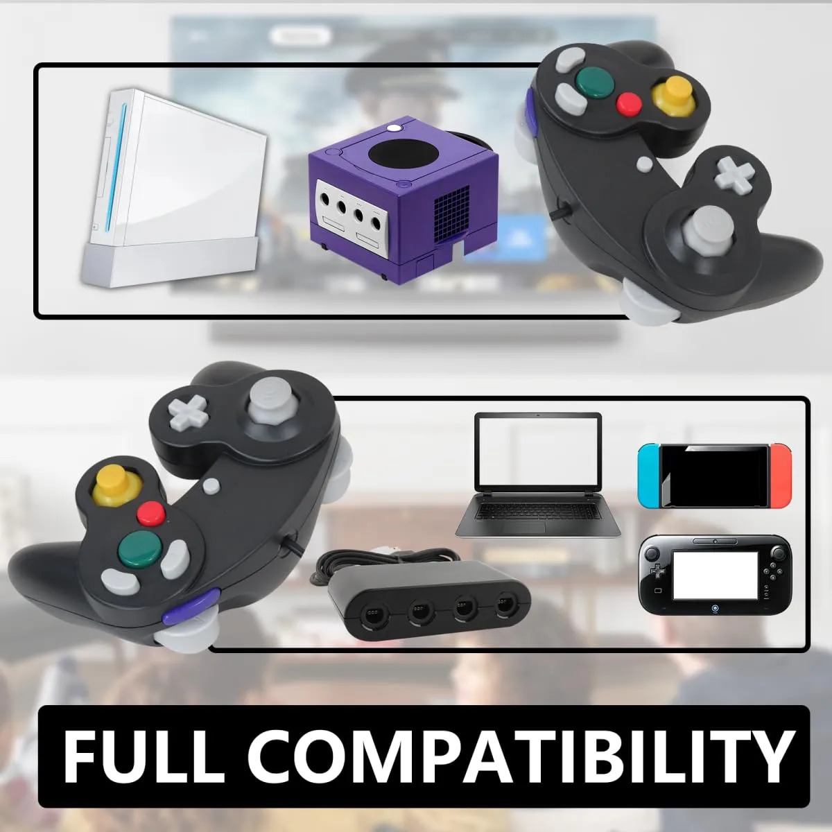 . Pacote Com 2 Controles Com Fio Para Gamecube Frhshb .w - Imagem 3