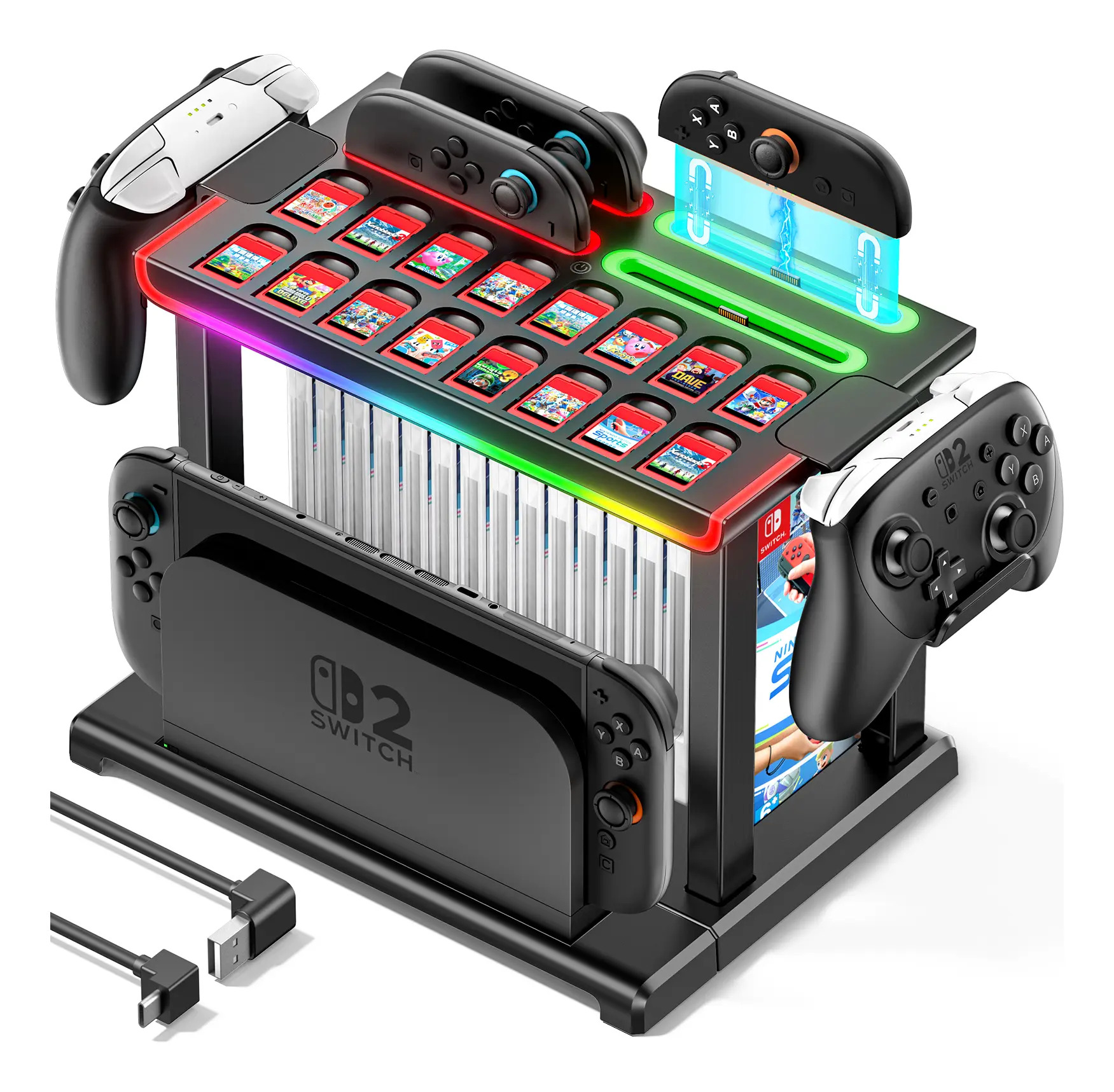 Organizador De Jogos Torre Com Carregador Para Nintendo Swit