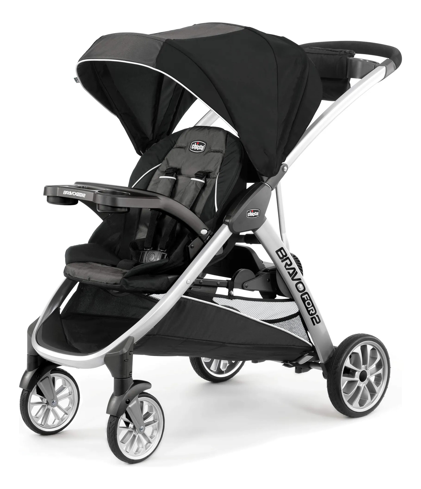 Carrinho De Passeio Duplo Chicco Bravofor2 - Ferro Preto/ci