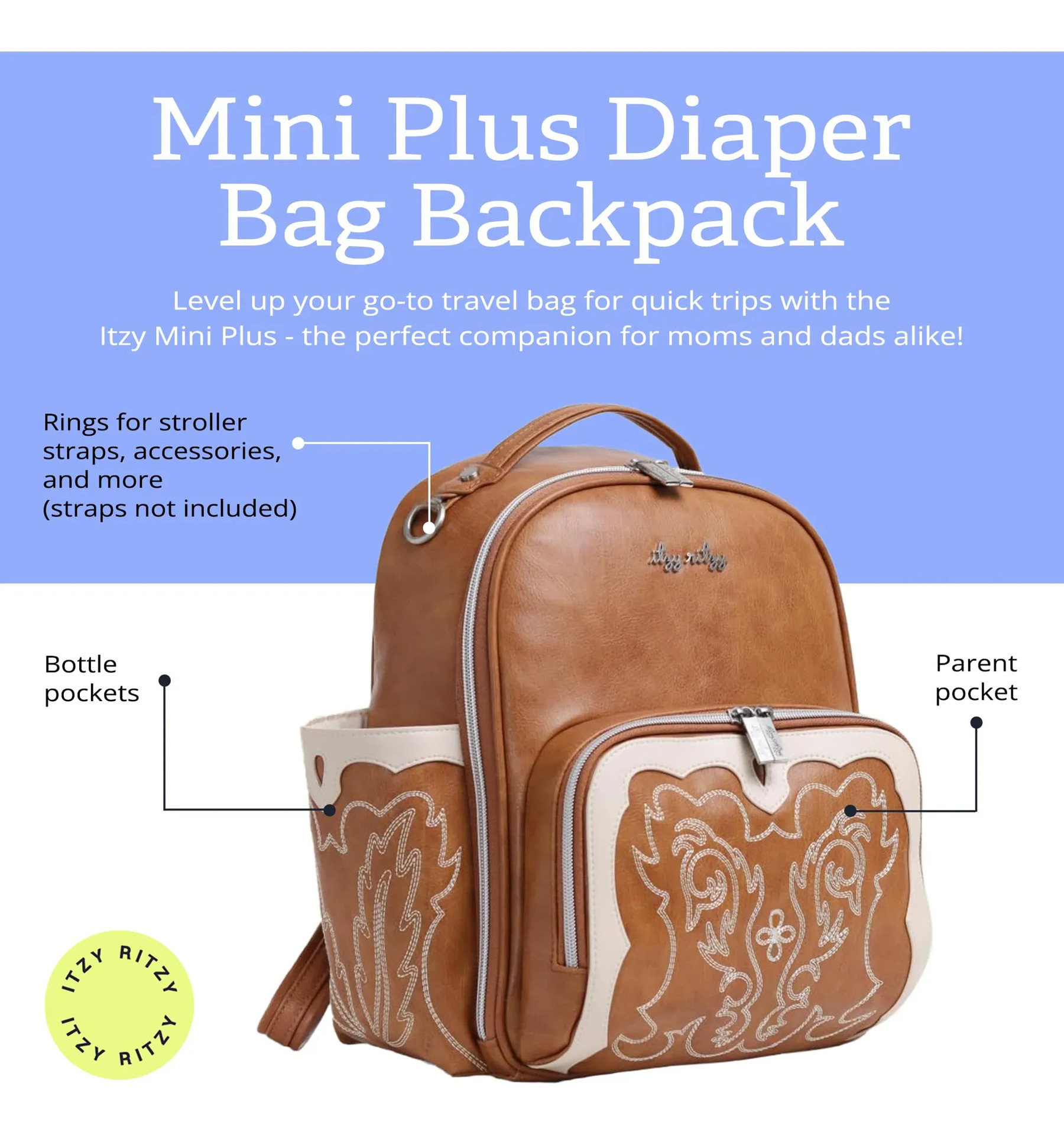 Mini Mochila De Fraldas Itzy Ritzy Design Chique Em Forma - Imagem 2