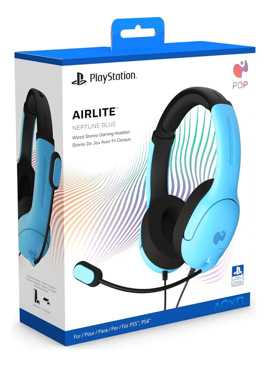 Fones De Ouvido Com Fio Pdp Airlite Para Ps5/ps4/ps3/pc Azul - Imagem 8