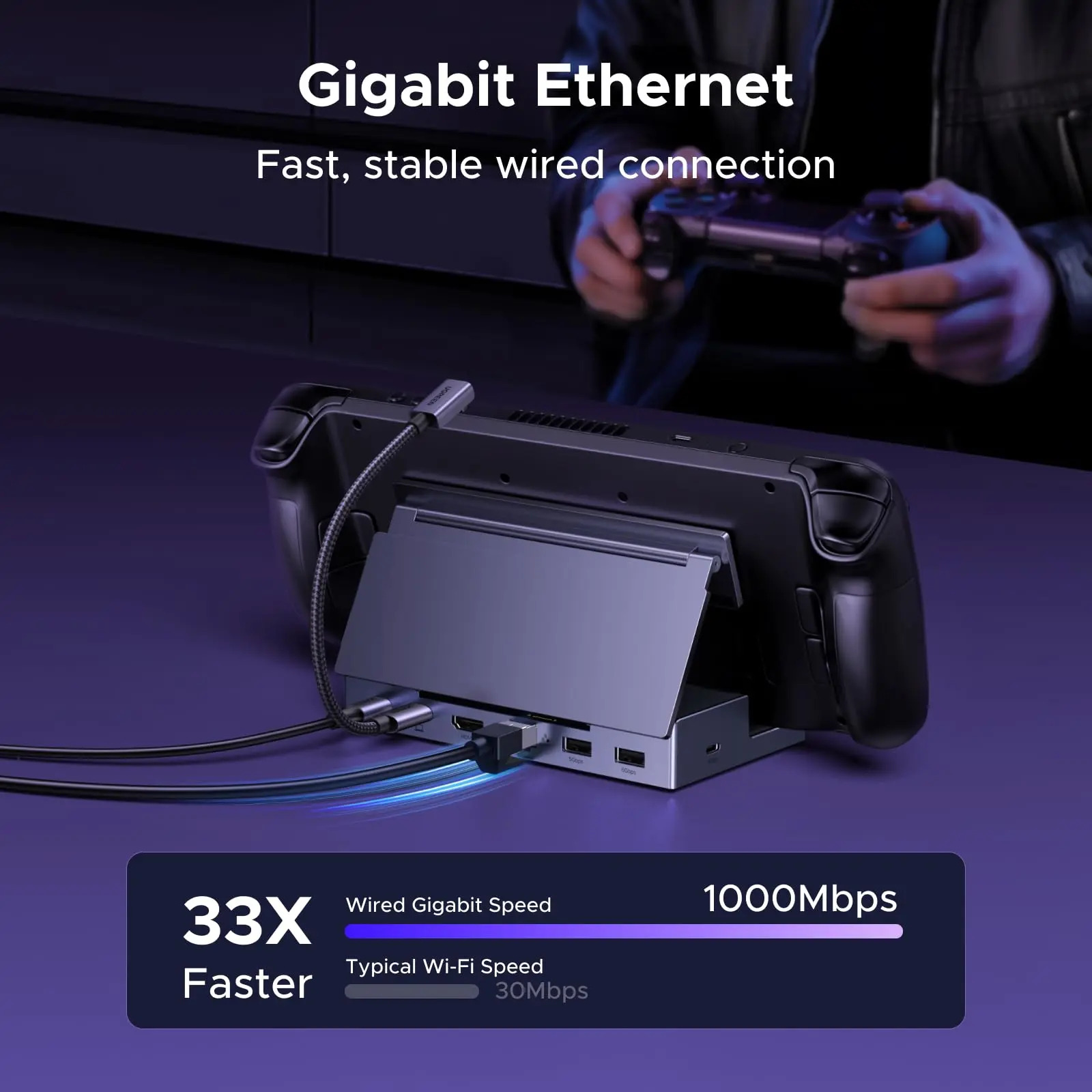 Ugreen Steam Deck Dock 6 Em 1 4k120hz Hdmi 2.1 100w Pd - Imagem 6