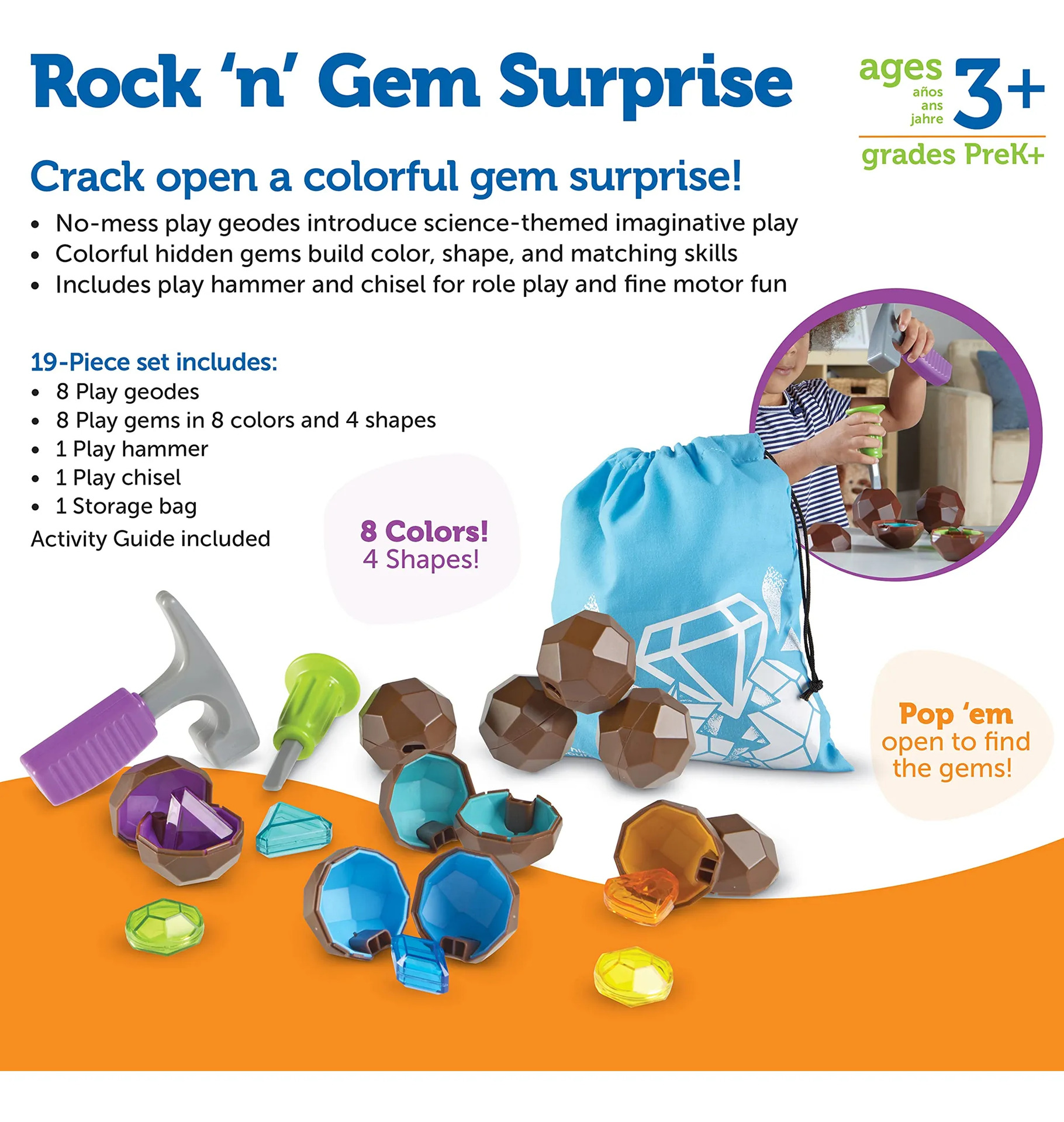 Recursos De Aprendizagem Rock "n Gem Surprise Educational To Laranja - Imagem 6