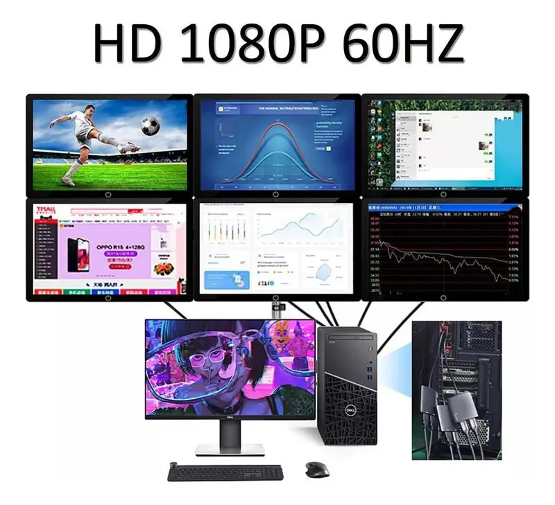 Adaptador Usb Para Dual Hdmi De Diferentes Exibições De Tela - Imagem 6