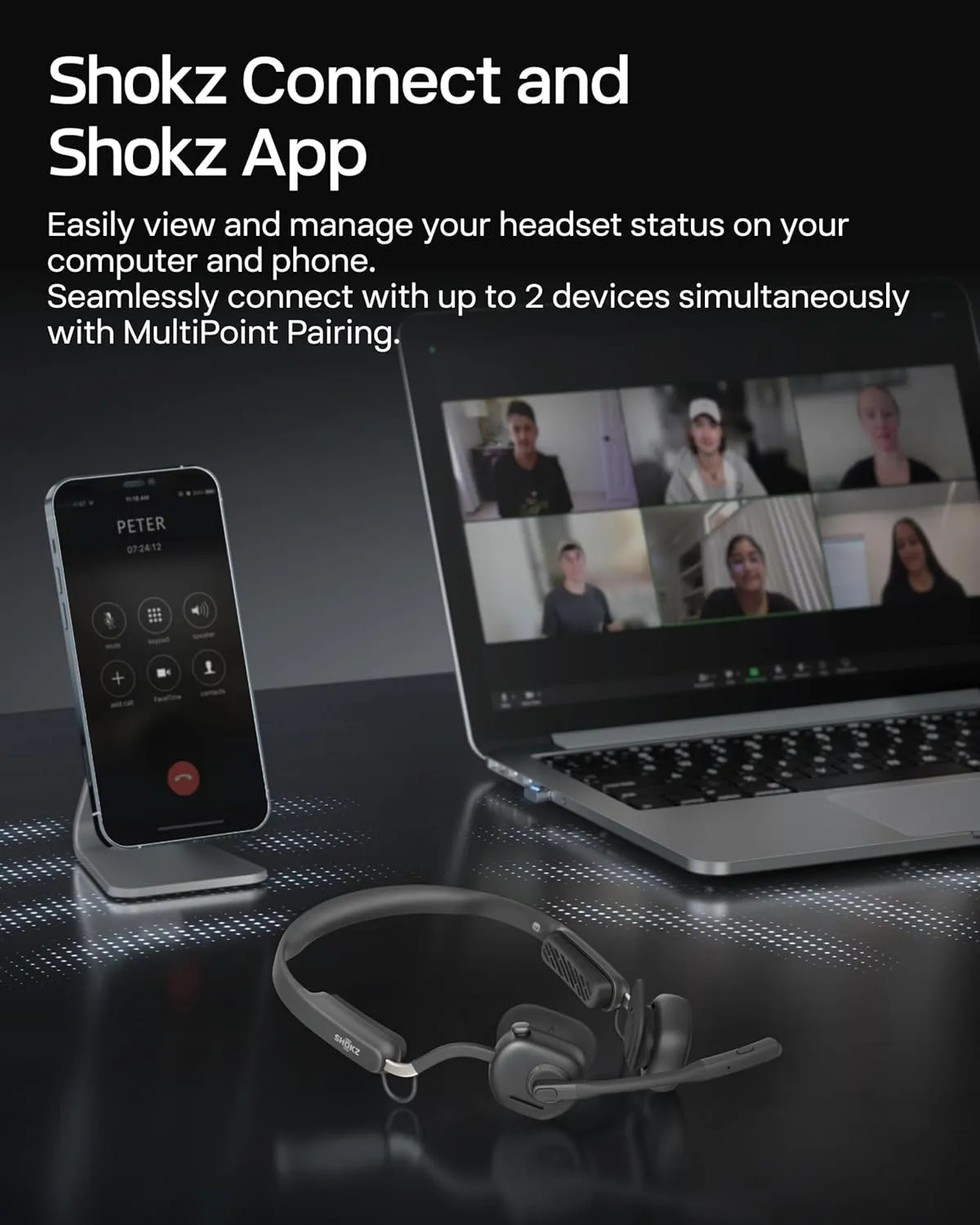 Shokz New Openmeet - Auscultadores Abertos Para Computador C - Imagem 9