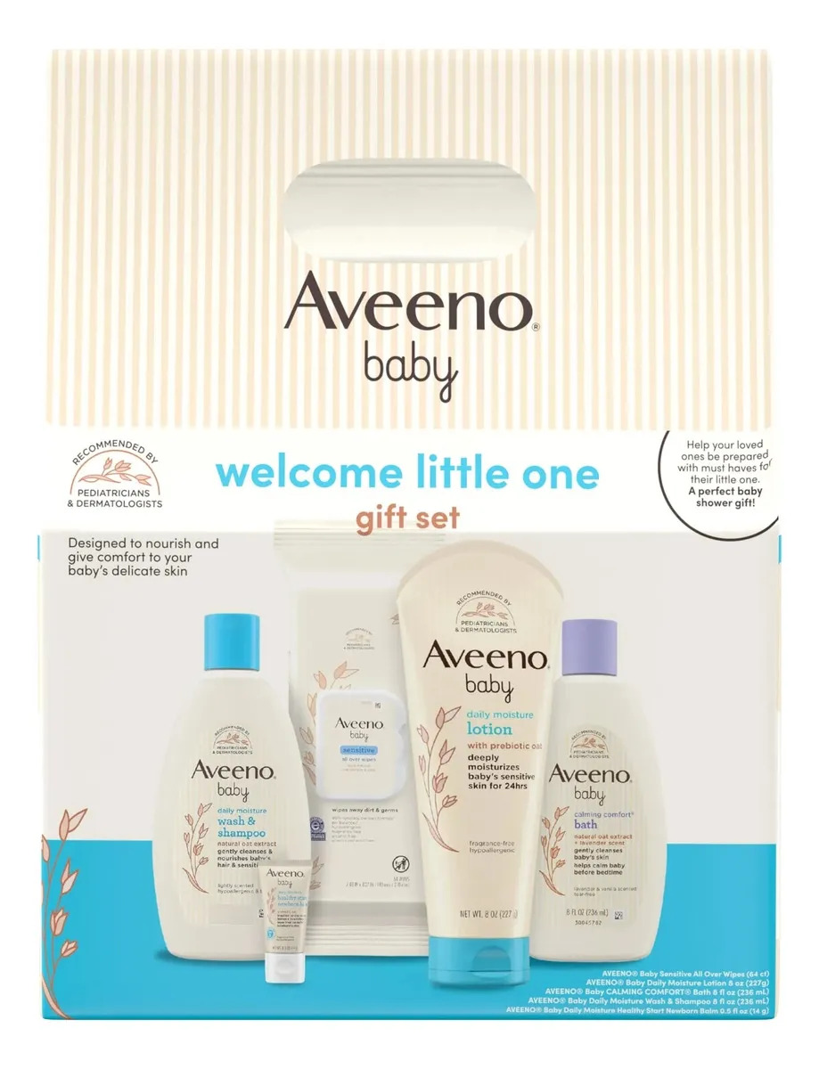 Conjunto De Presentes Aveeno Baby Welcome Little One Com 5 I Coral-claro 5 Items