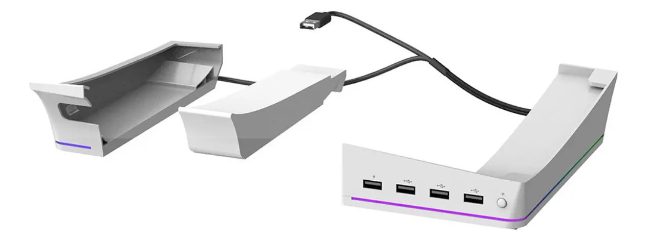 Suporte Rgb Horizontal Com Hub Usb Para Console Ps5 Slim/pro - Imagem 8