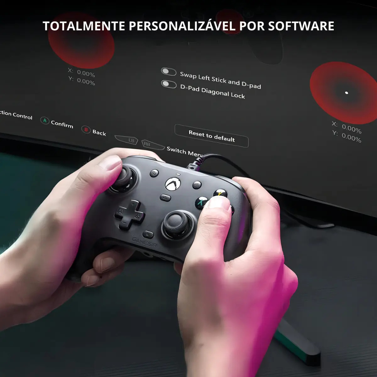 Controle GameSir G7 HE para Xbox One Series S X PC Joystick Hall Effect Vibração Ajustável Cor Preto - Imagem 5