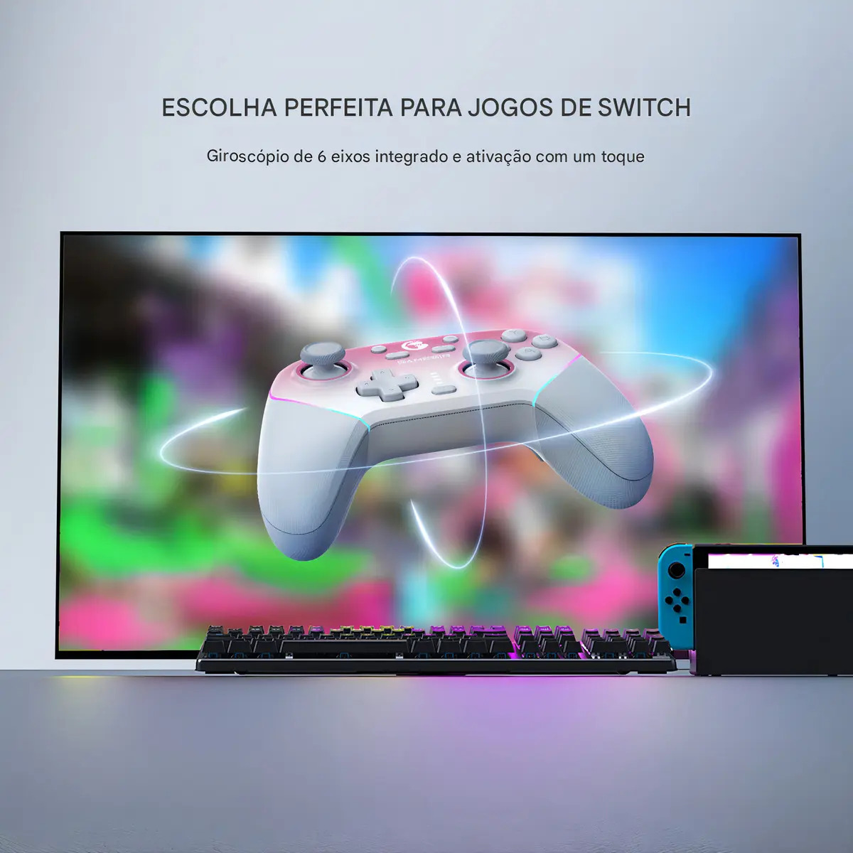 Controle Gamesir Super Nova Sem Fio Para Pc Switch iOS Android Celular Hall Effect Anti Drift RGB Preto - Imagem 8
