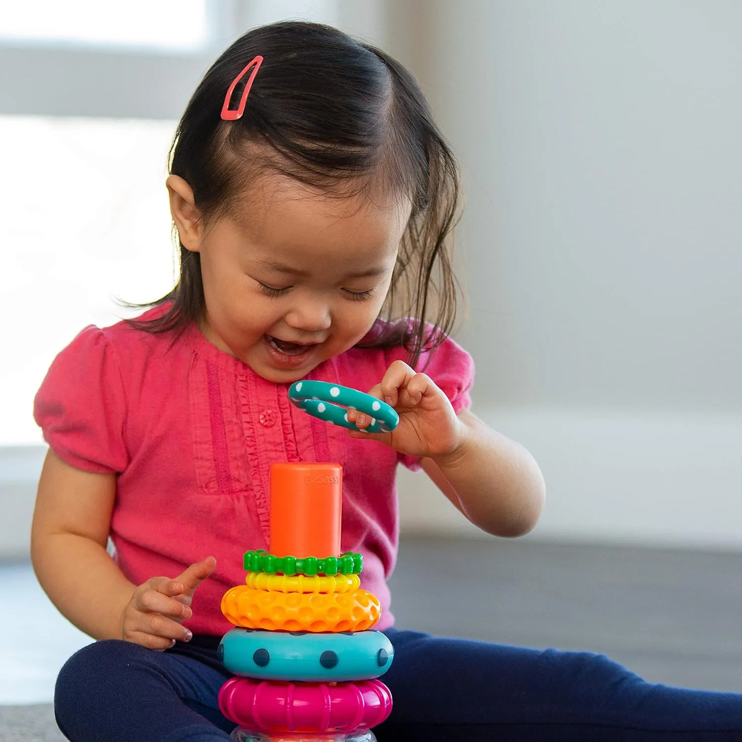 Brinquedo Sassy Stacks Of Circles Stacking Ring Stem Learnin - Imagem 5