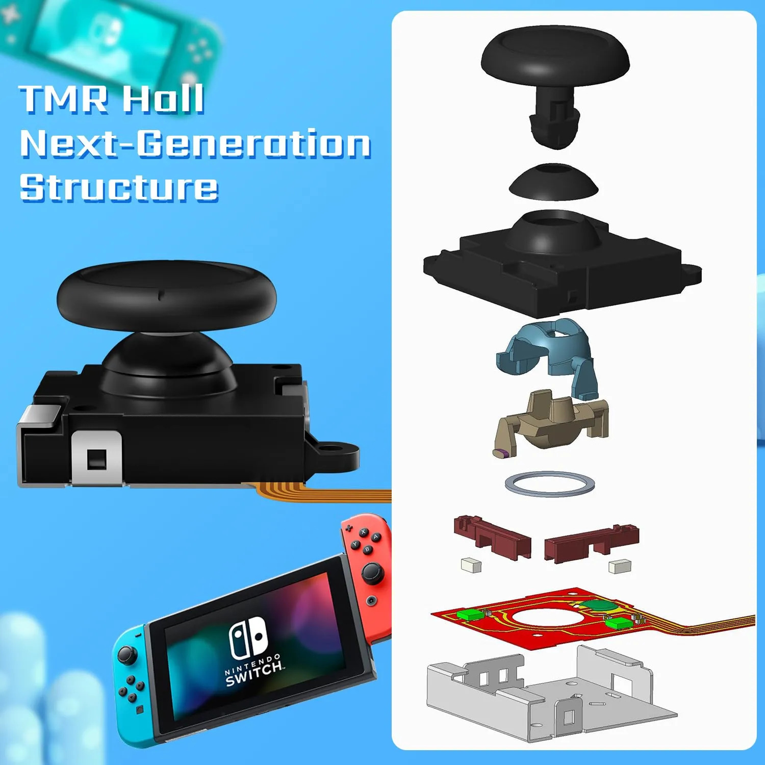 Joystick Portátil Diy Para Nintendo Switch Zero Drift Preto - Imagem 7