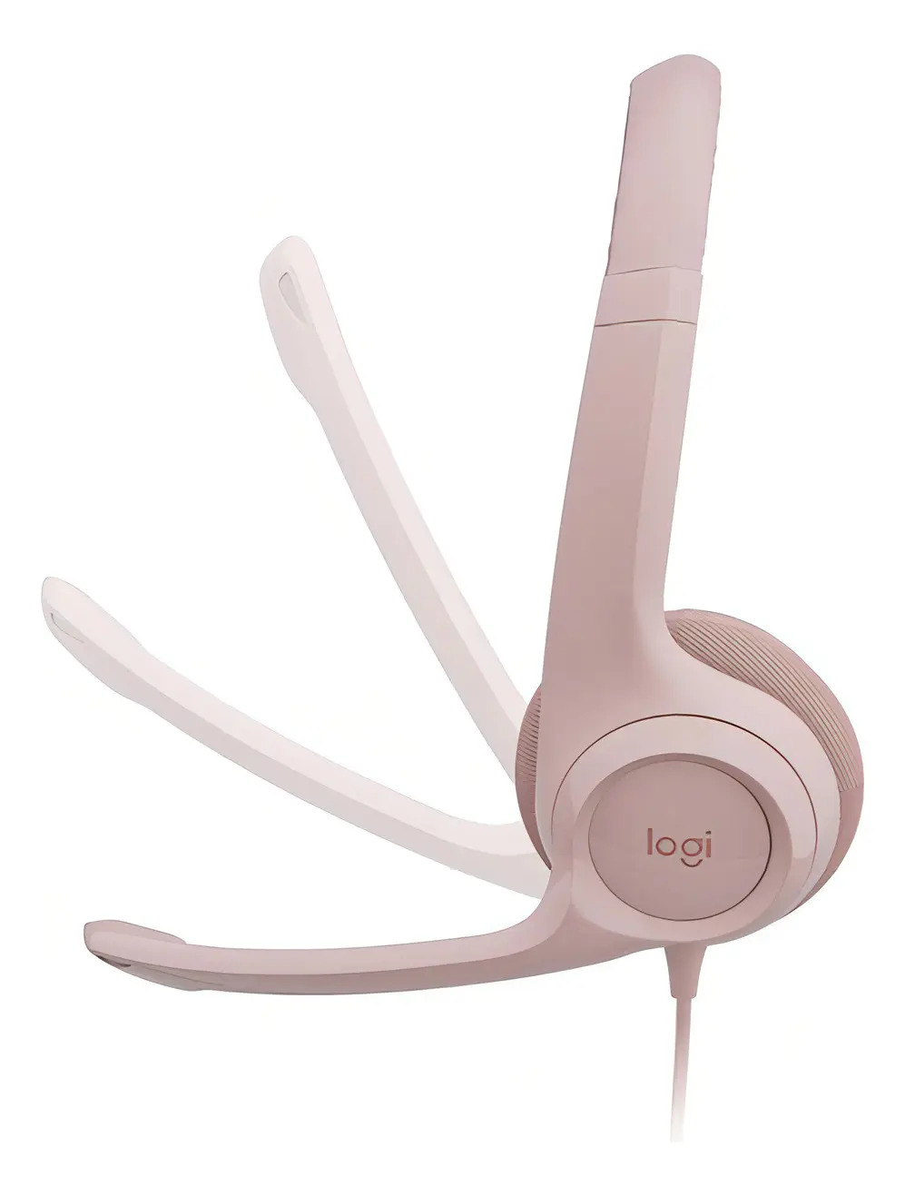 Fone de ouvido USB Logitech H390 com cancelamento de ruído rosa - Imagem 5