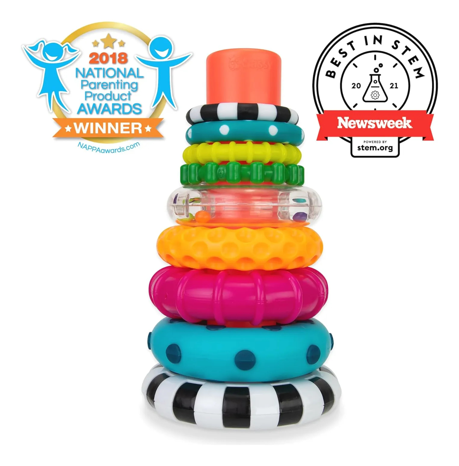 Brinquedo Sassy Stacks Of Circles Stacking Ring Stem Learnin - Imagem 2