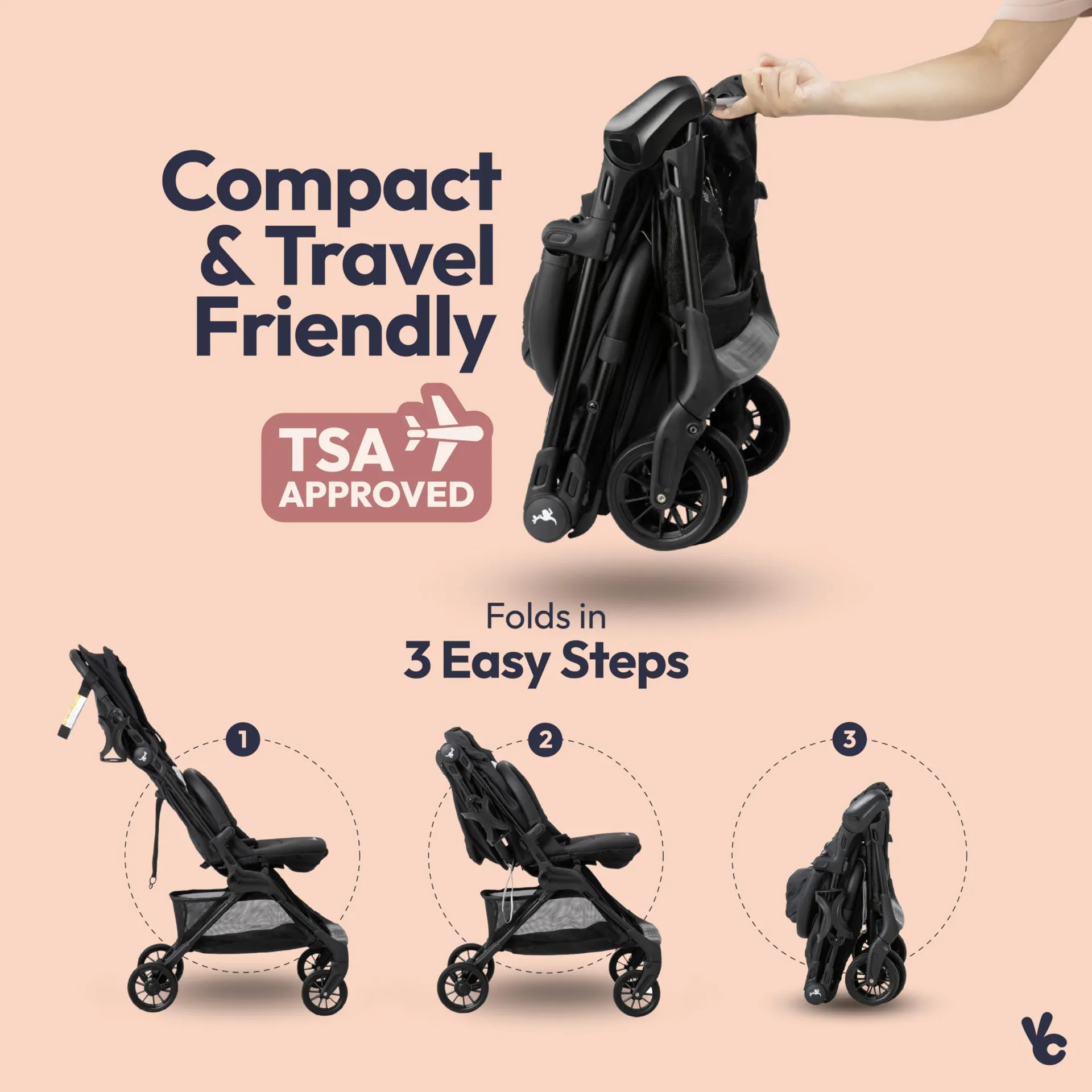 Carrinho De Passeio Compacto Babbleroo Hoplite Viagem Leve - Imagem 3