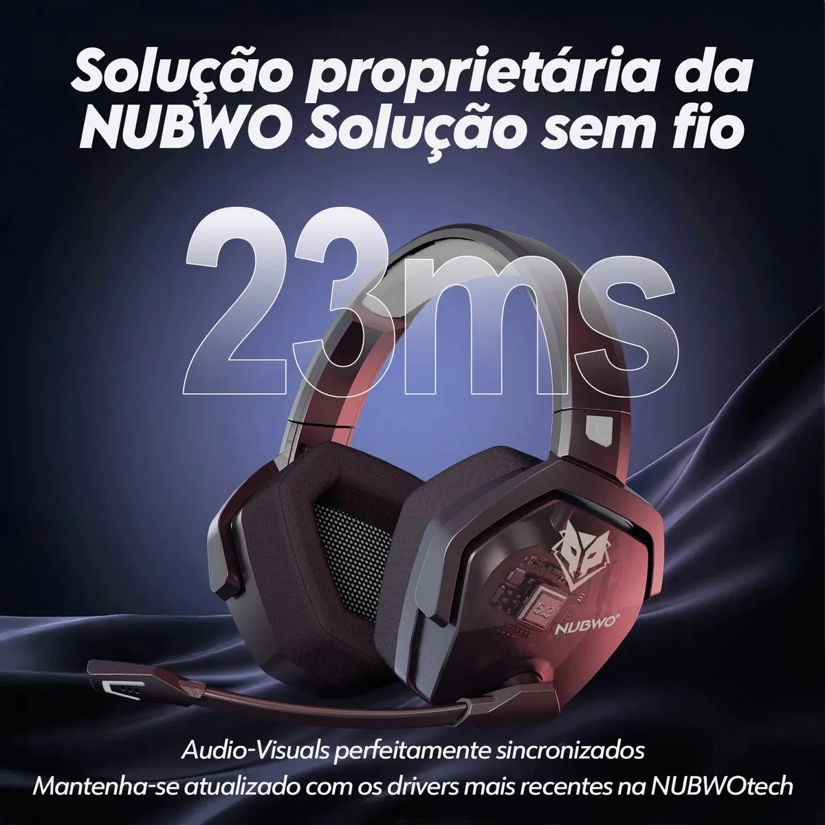 Fones de ouvido Gamer Nubwo G06 Gamer 2.4ghz Usb Bluetooth 5.3 Wireless Latencia Baja 23ms Sonido 7.1 Bateria 100h para PC/PS4/PS5/Xbox - Imagem 3