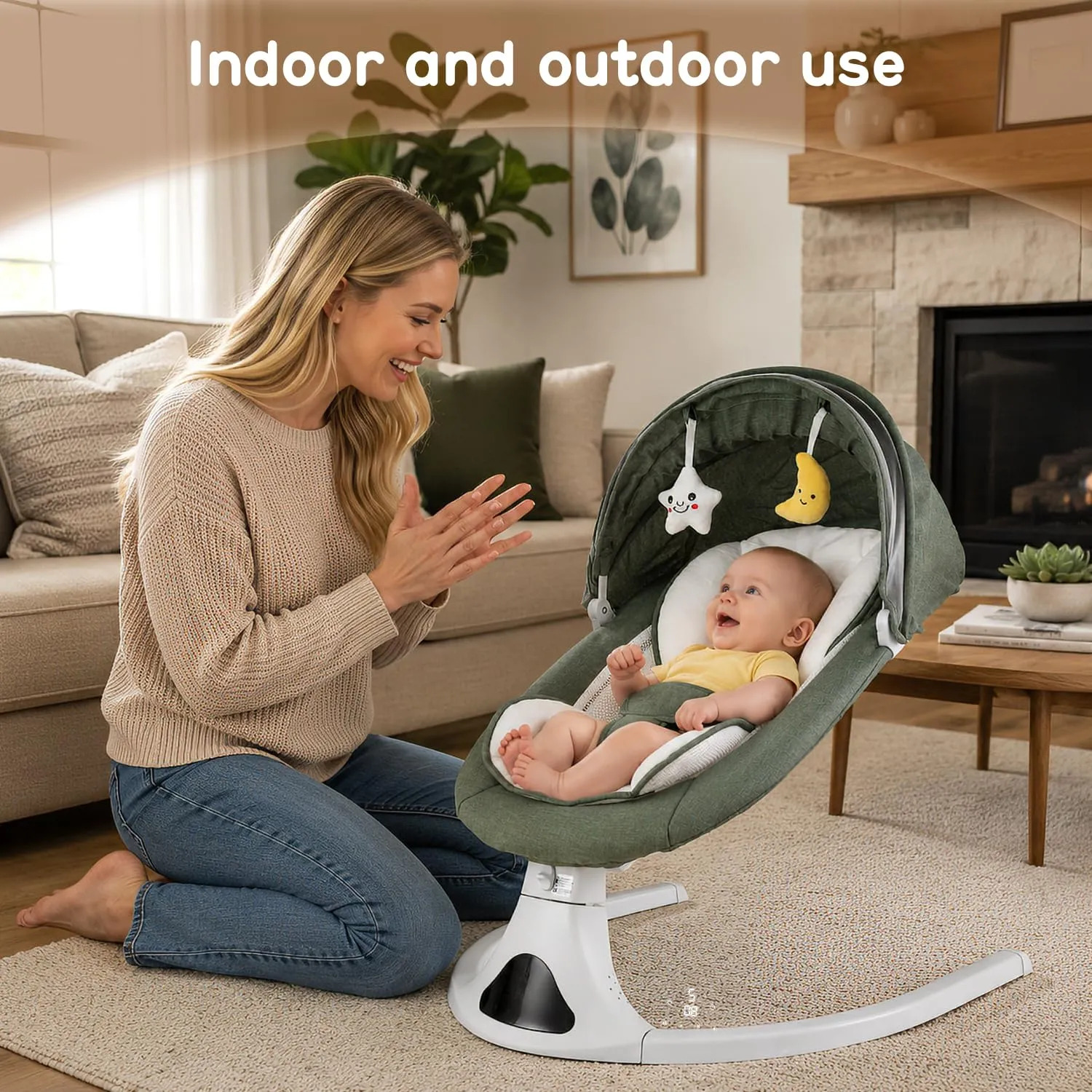 Balanço Elétrico Para Bebês Riviplou Bluetooth 5 Velocidades - Imagem 4