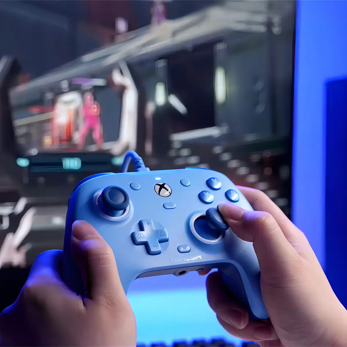 Controle Gamesir G7 Se Com Fio Para Xbox One Series S X Pc Hall Effect Botões Mecânicos Cor Azul - Imagem 8